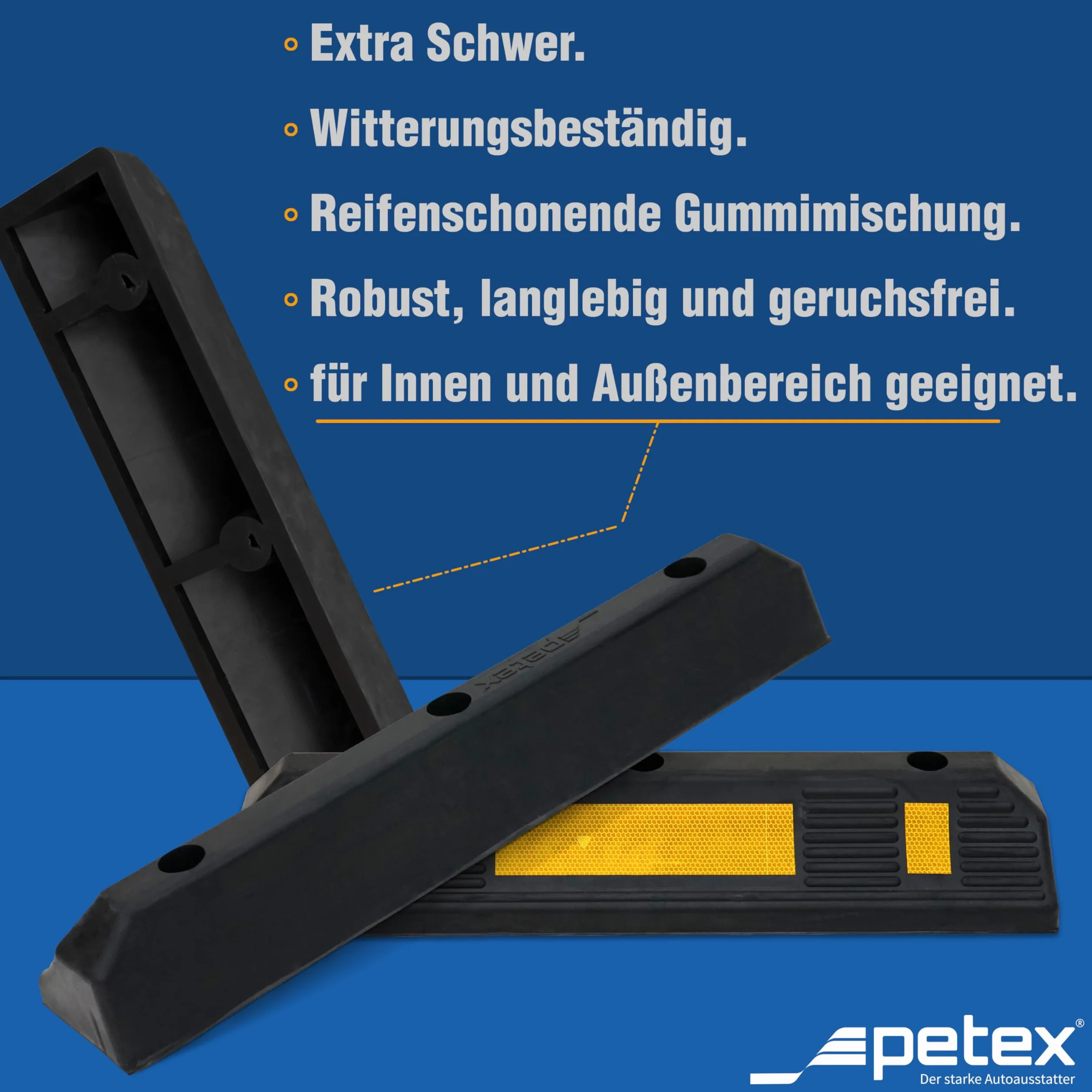 Petex 49010004 stoper garażowy z paskami odblaskowymi zgodny z ECE R 104