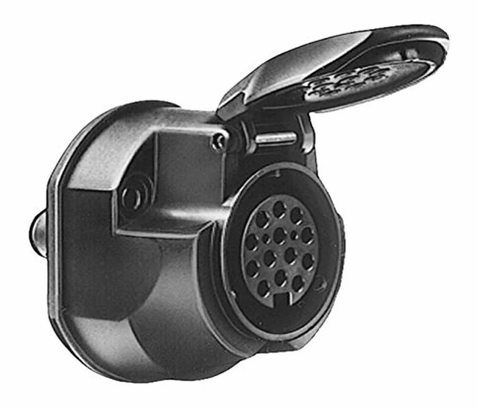 HELLA Gniazdo 12V 13-biegunowy Styk śrubowy 72 mm czarny DIN ISO 11446 8JB 005 949-012