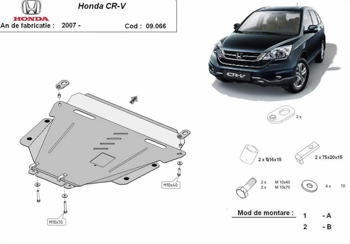 Osłona podsilnika z metalu, kompatybilna z Honda CR-V – (2007-2016)