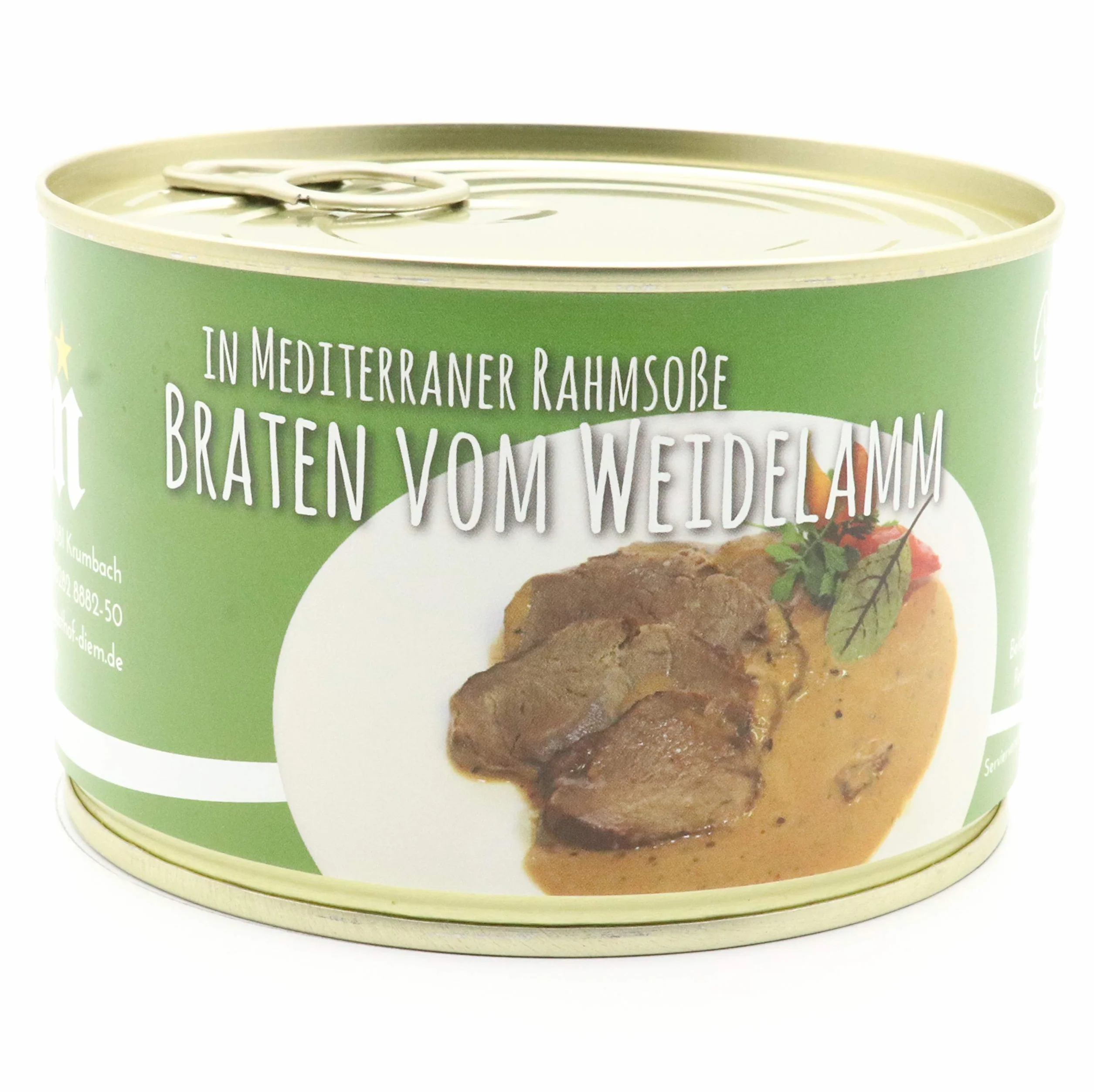 Diem - Pieczątki jagnięce w sosie śródziemnomorskim z pastwiska puszka - konserwa - 400 g / smażenie / niedzielne pieczenie / jagnięcina / mięso
