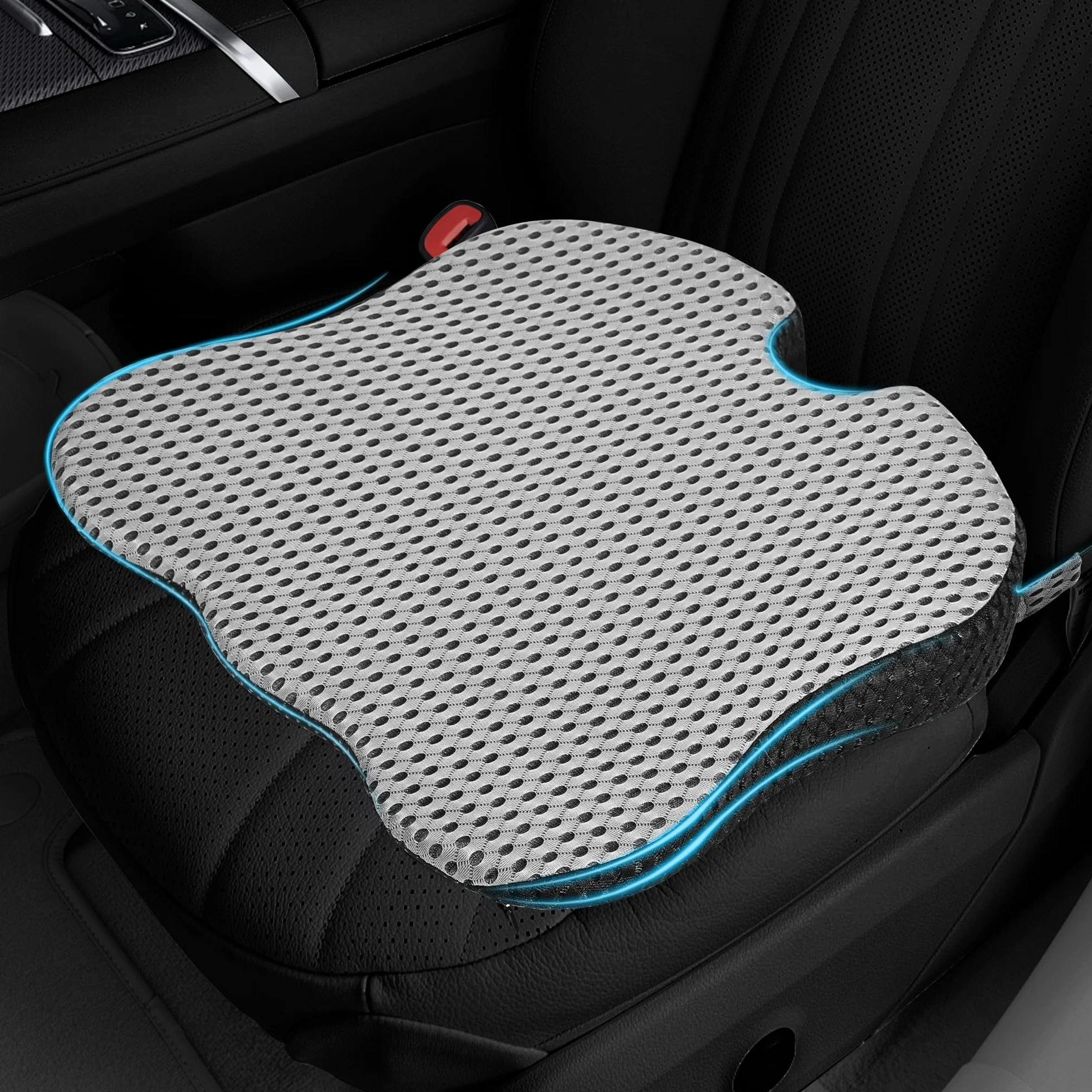 Podkładka Pod Siedzenie Samochodowe, Klinowe Siedzisko, Antypoślizgowa Nakładka na Fotel Samochodowy z Ergonomiczną Pianką Memory Foam, Uniwersalne Podwyższenie dla Dorosłych