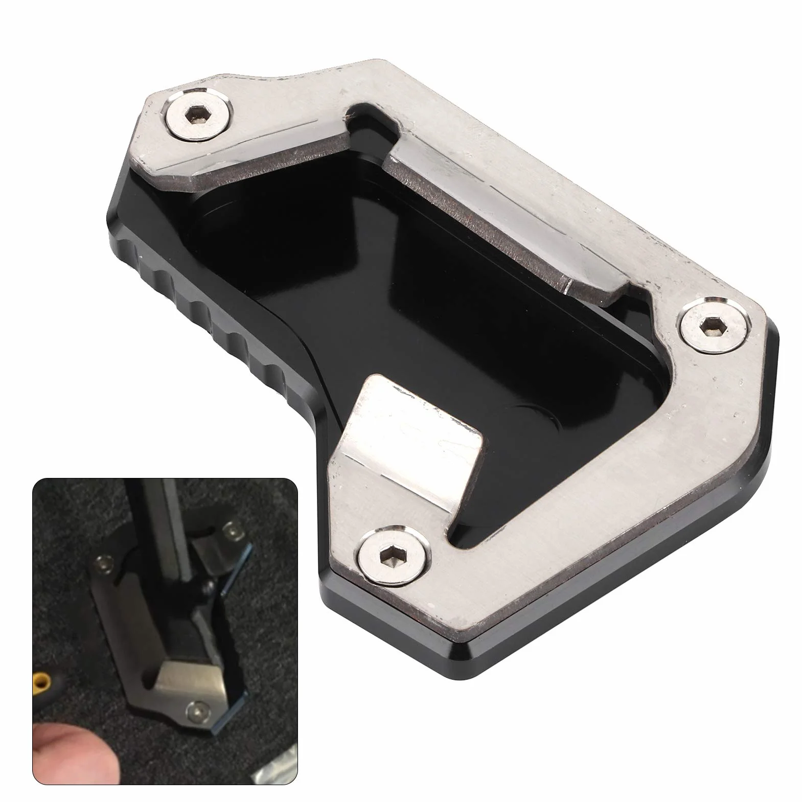 Qiilu Ständer Extension Pad Seitenständer Vergrößerer Tiger 1200 EXPLORER 2016-2017