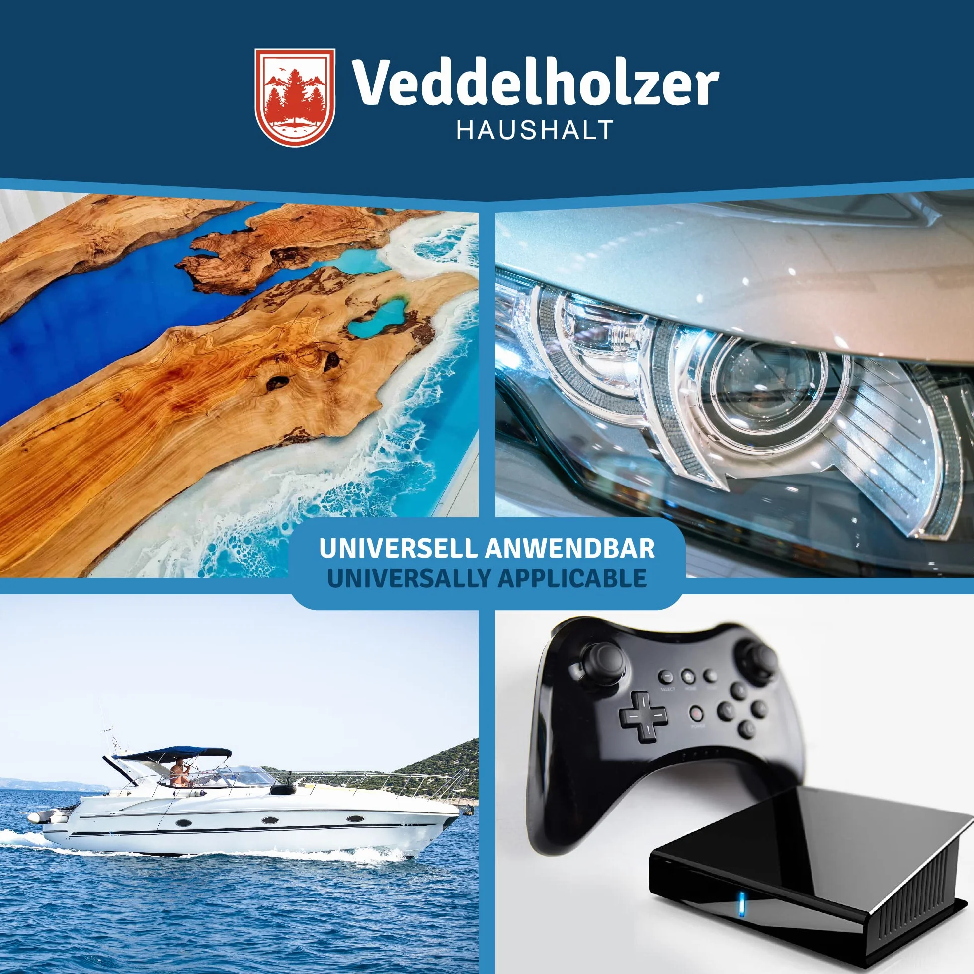 Veddelholzer Profesjonalna pasta polerska 200 ml + gąbka do polerowania do mebli i stołów z żywicy epoksydowej, szkła akrylowego, poliestru, żelokatu oraz tworzyw sztucznych wzmocnionych włóknem