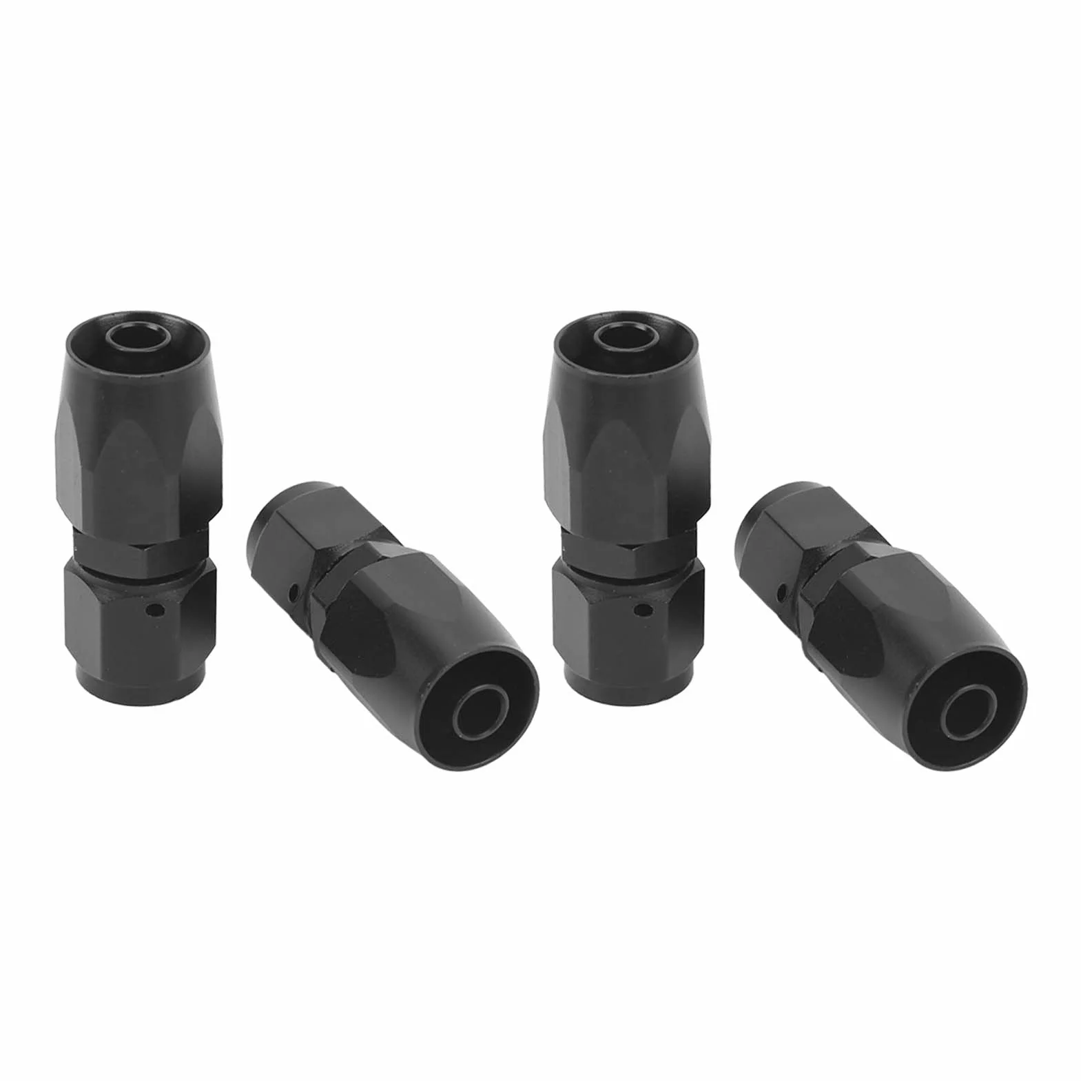 Końcówka Węża Przewodu Gazowego Opałowego, 4 Szt. Uniwersalna Aluminiowa AN6 0 Stopni Prosta Obrotowa Końcówka Węża Adapter do Montażu Modyfikacja Samochodu Czarna na