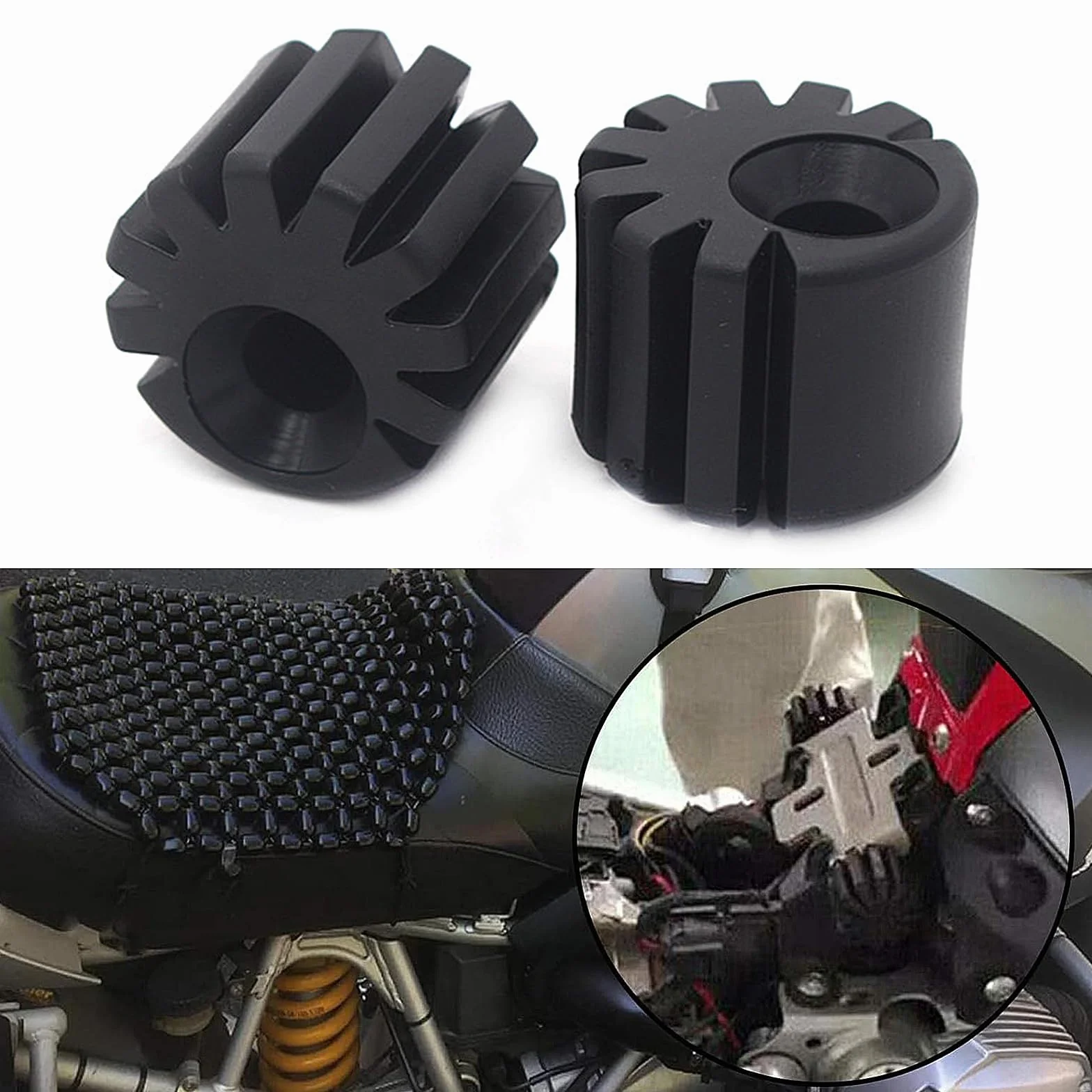 2 sztuki zestawu do obniżania siodełka motocyklowego Akcesoria do obniżania siodełka z oczkiem montażowym pod siedzeniem 10 mm Kompatybilne z B-M-W R1200GS LC/ R1250GS/S1000XR/K1600 B/K1600/R1200RT