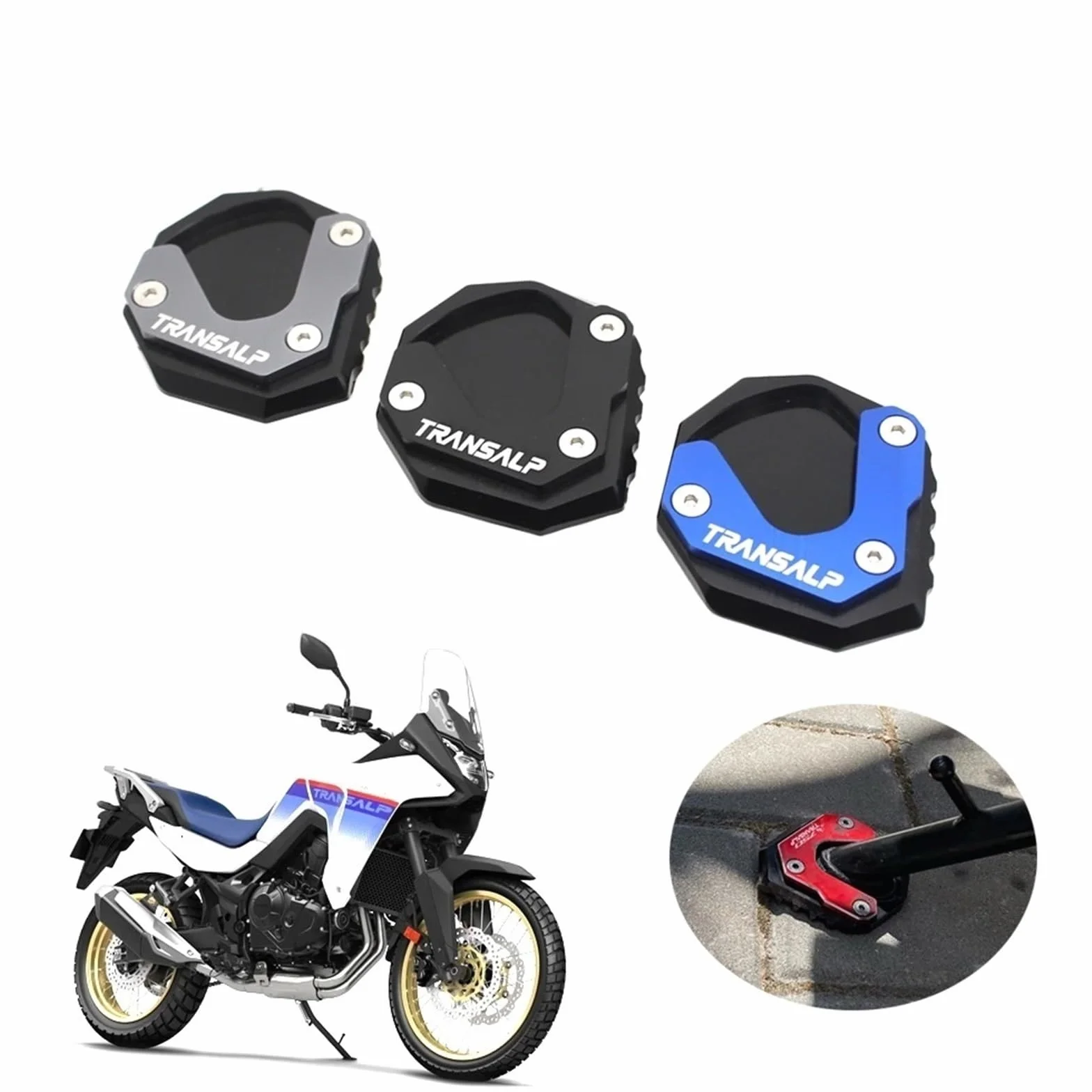 GErnie Modyfikacja motocykla z powiększonymi podporami bocznymi Poszerzone podnóżki siedziska kompatybilne z TRANSALP XL750 2023