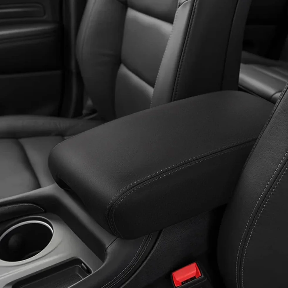 DEYTOP Pokrowiec na podłokietnik samochodowy kompatybilny z Dodge Durango 2011-2021, akcesoria, pokrowiec na konsolę środkową do Durango 2021 2020, akcesoria, skórzany ochraniacz na podłokietnik