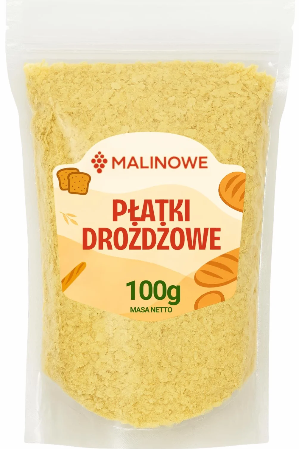 Malinowe PŁATKI DROŻDŻOWE 100g Drożdże Nieaktywne Naturalne Płatki Drożdży