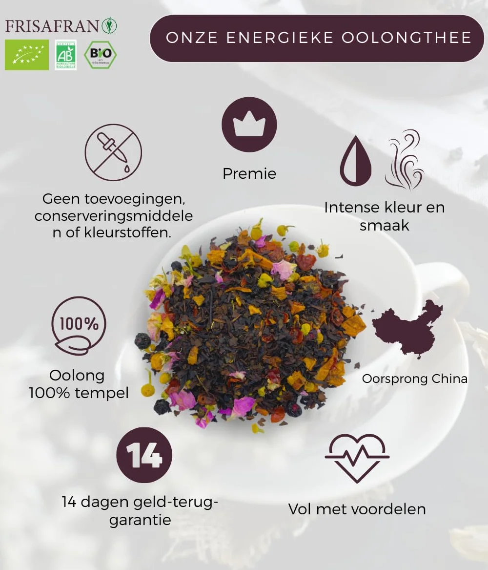 FRISAFRAN Ekologiczna Herbata Oolong Granel Oczyszczanie Odmładzanie 100g