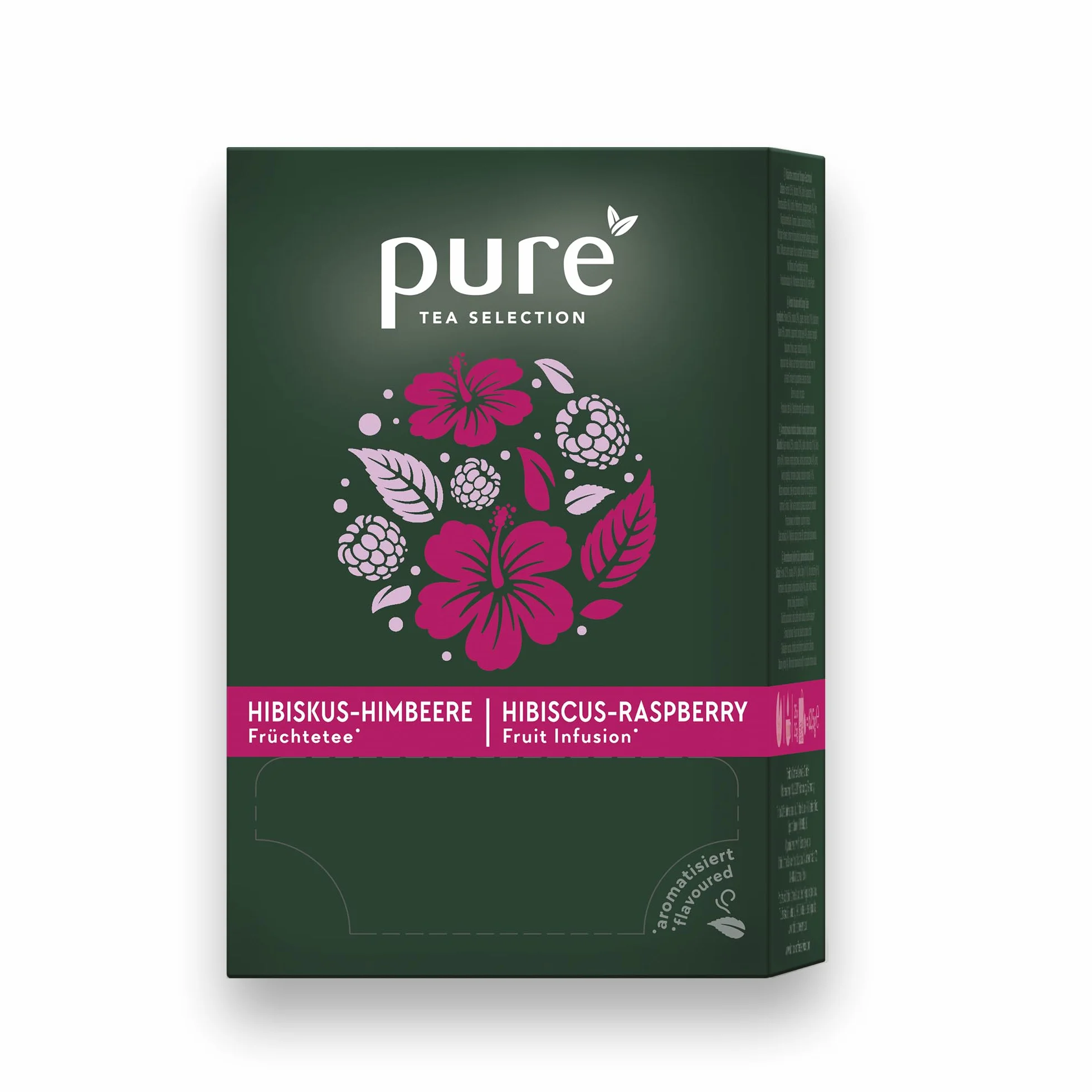 Pure Tea Selection hibiskus malinowy, herbata owocowa, 25 torebek herbaty ze skrobi kukurydzianej, tkanych i kompostowanych przemysłowo, 25 x 3 g