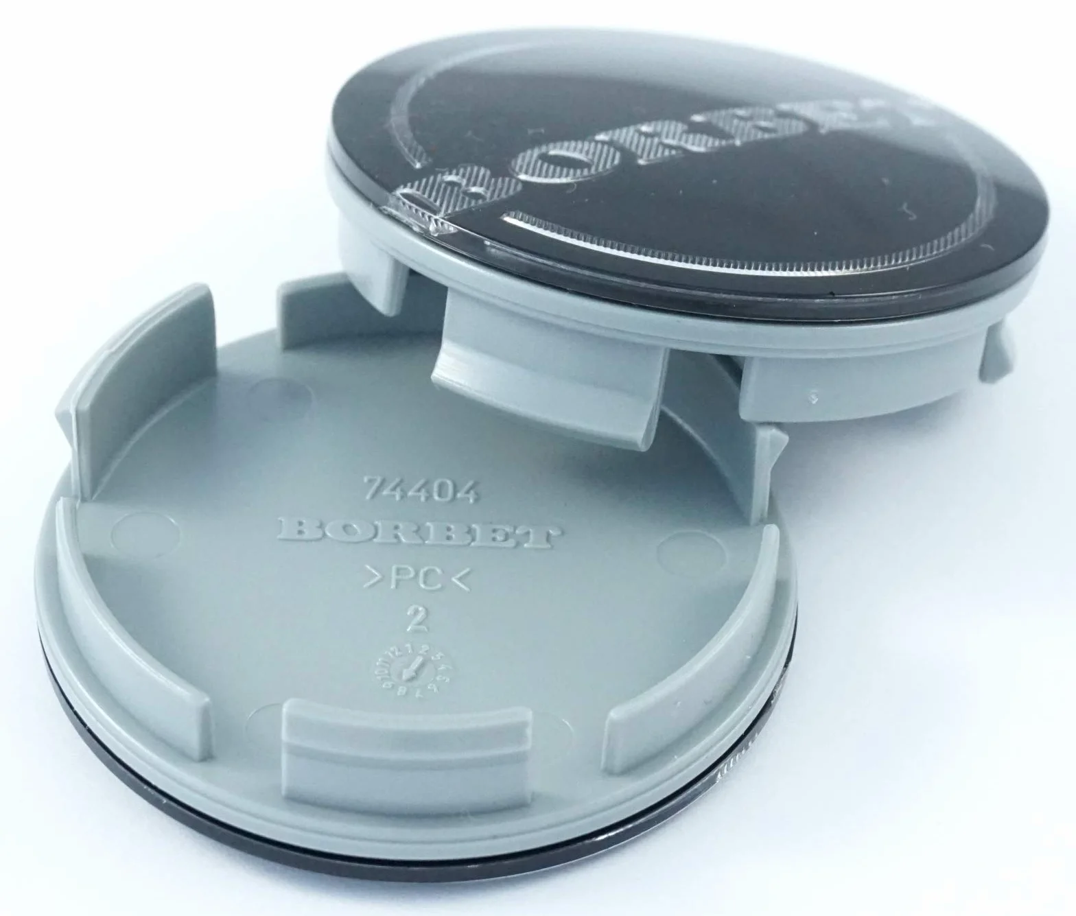 Oryginalny dekiel do piasty Borbet 55-56 mm czarny błyszczący srebrny