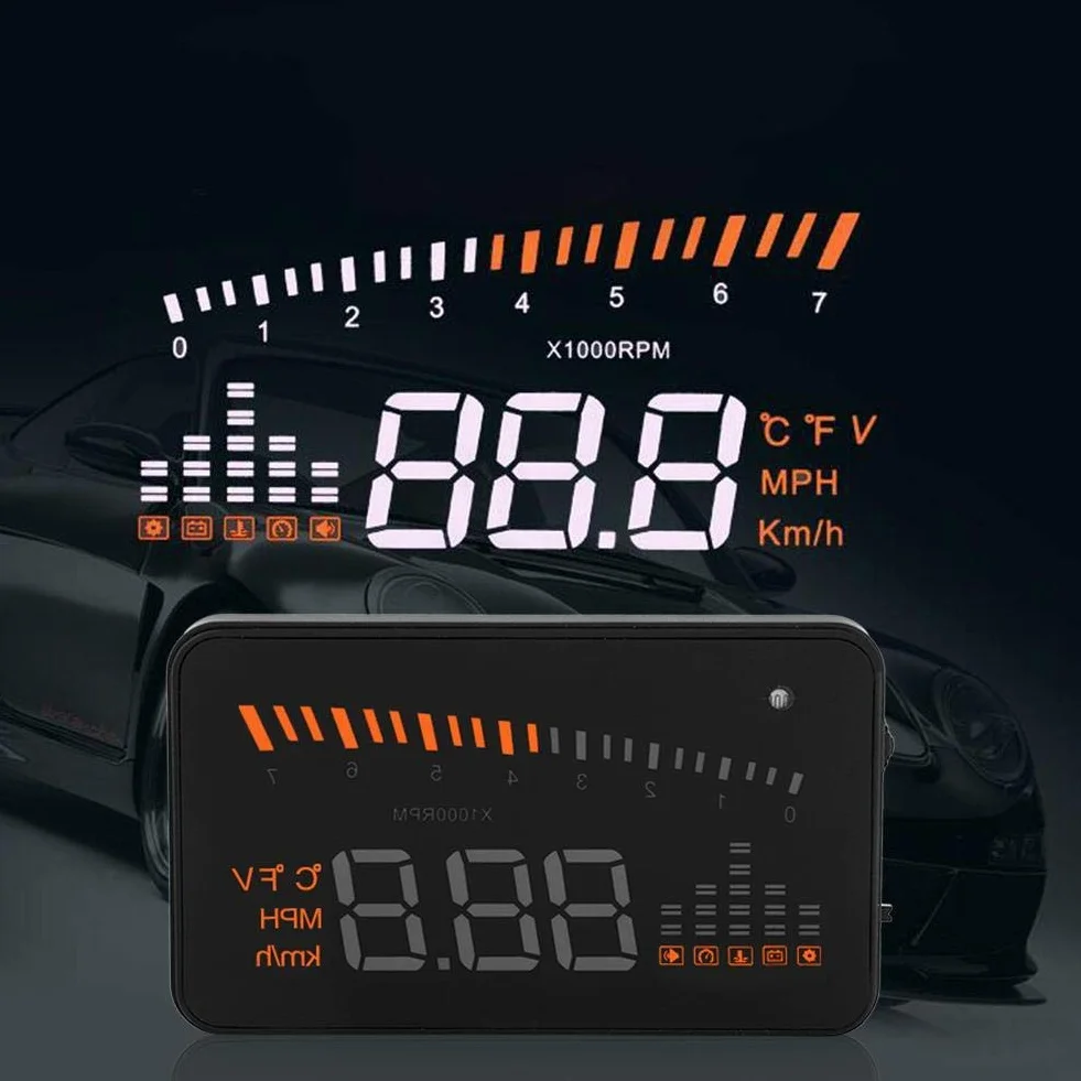 KIMISS Head Up Display, OBDII HUD Head Up Display di avvertimento della velocità del proiettore a LED a colori per autocarri