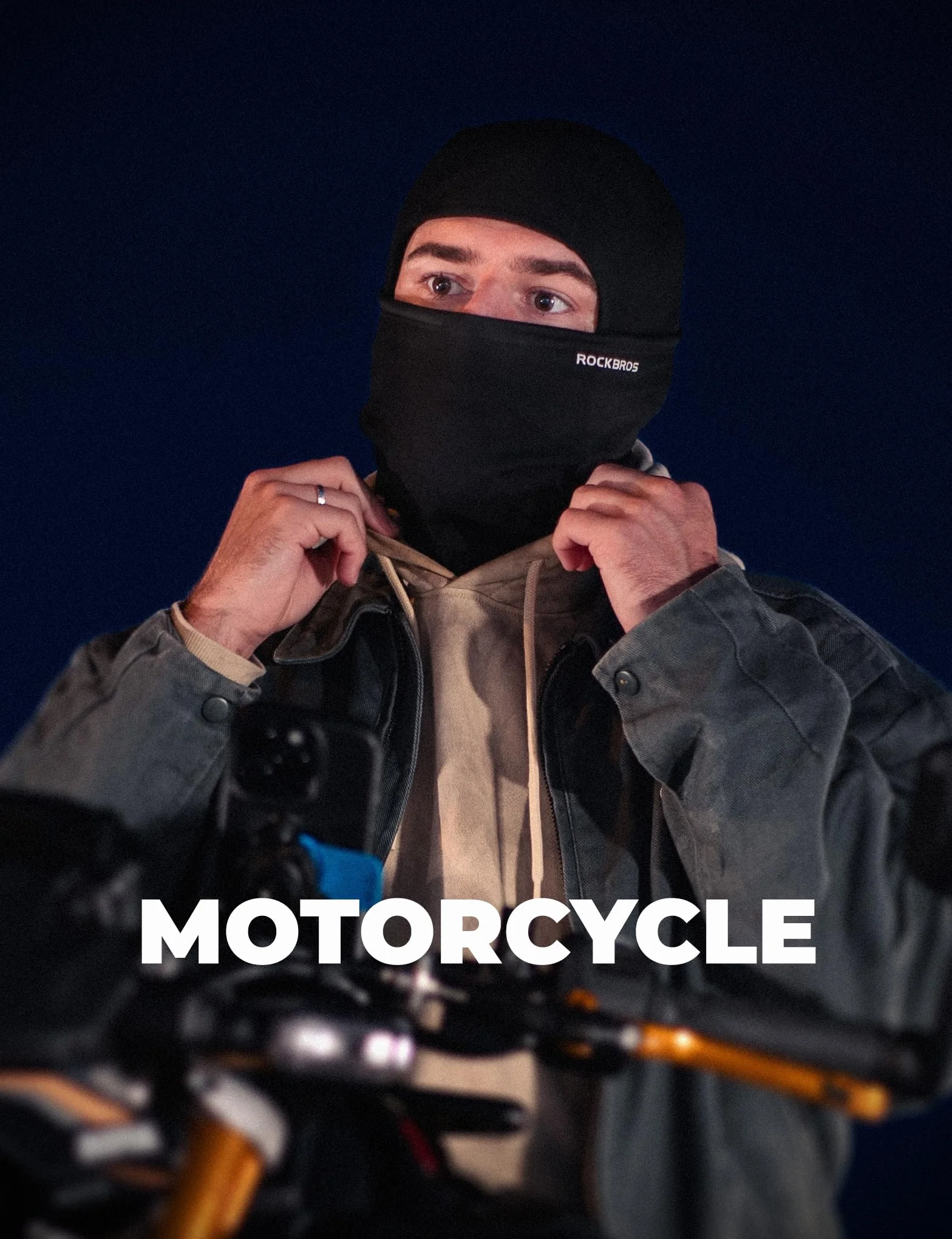 ROCKBROS Kominiarka Jesienno-Zimowa Kobiety Mężczyźni do Uprawiania Sportów na Zewnątrz Rower Motocykl Snowboard Narciarska Kominiarka Odblaskowa Wiatroszczelna Przeciwpyłowa Oddychająca Jeden Rozmiar