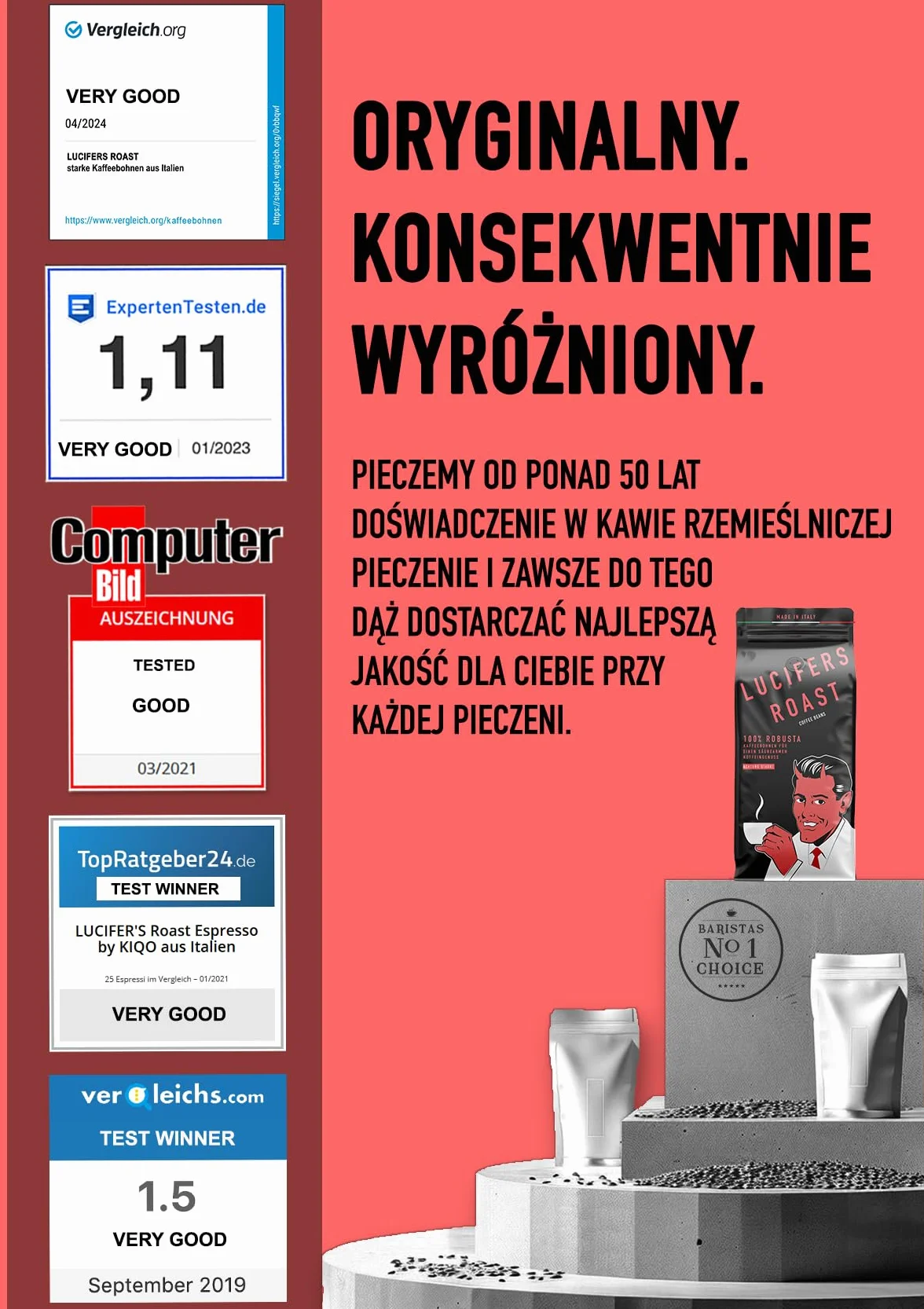 KIQO Kawa ziarnista Robusta 100% 1kg mocna niska kwasowość 571mg kofeiny