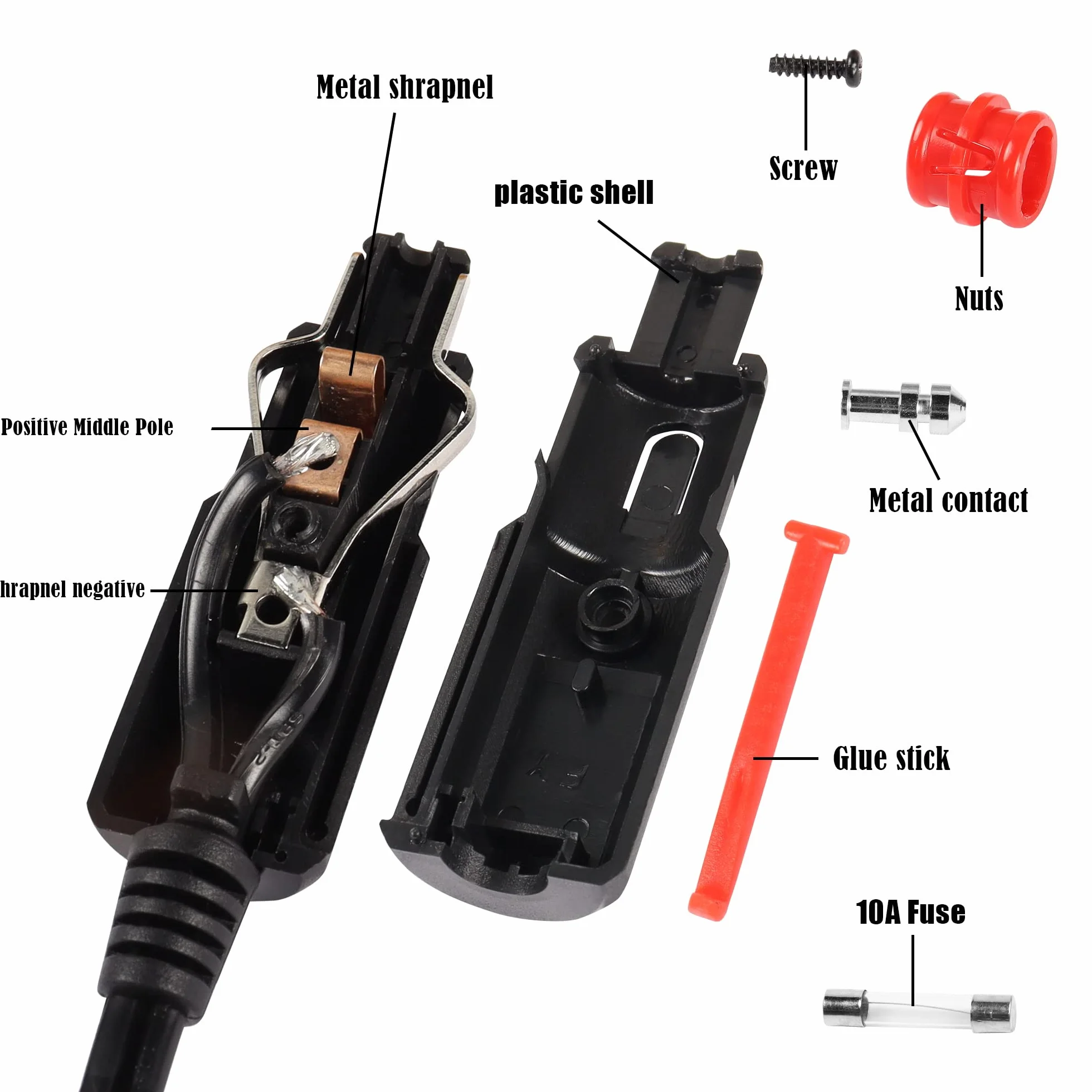 GINTOOYUN 16AWG Kabel do lodówki samochodowej 9.84FT Wtyczka zapalniczki do DC12/24V Dwupinowy kwadratowy przewód zasilający do lodówki samochodowej do przenośnej lodówki samochodowej