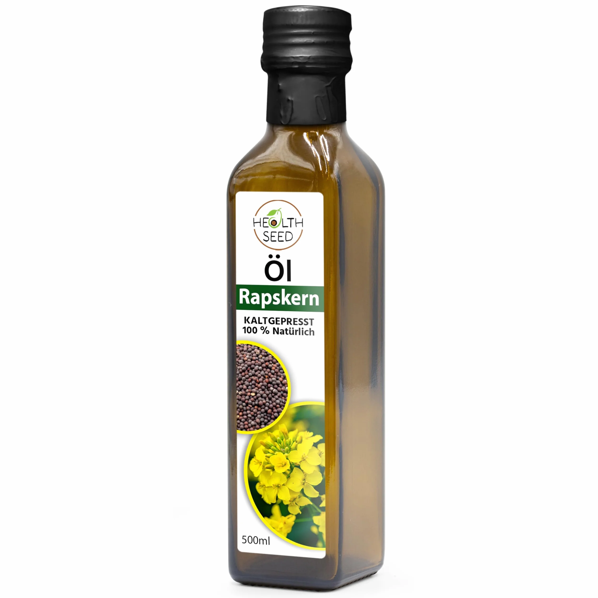 Niefiltrowany olej rzepakowy Health Seed 500 ml tłoczony na zimno