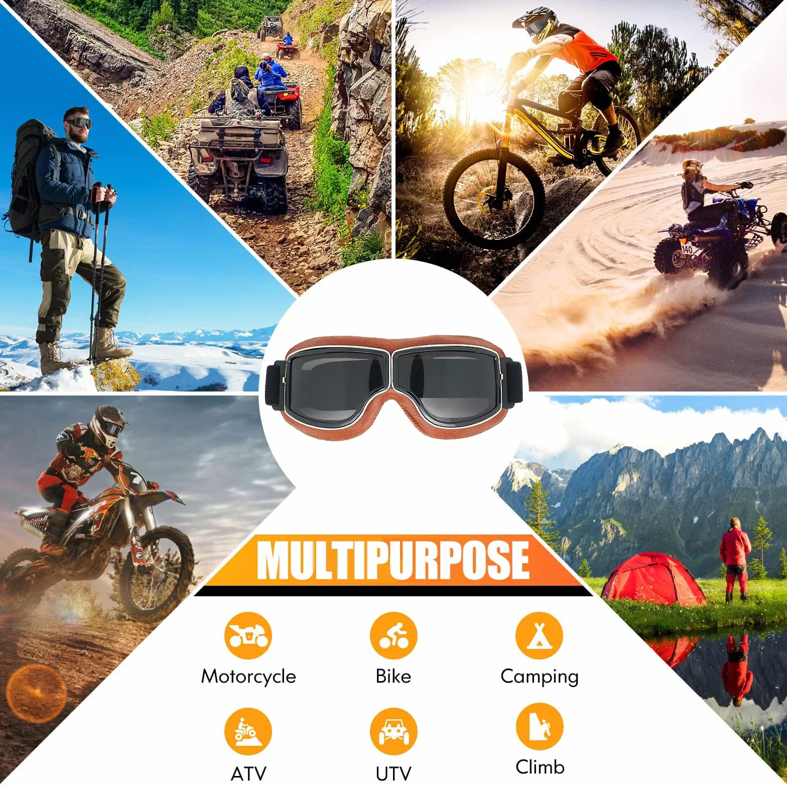 Gogle motocrossowe przeciwwiatrowe kurz do motocykli wyścigów terenowych