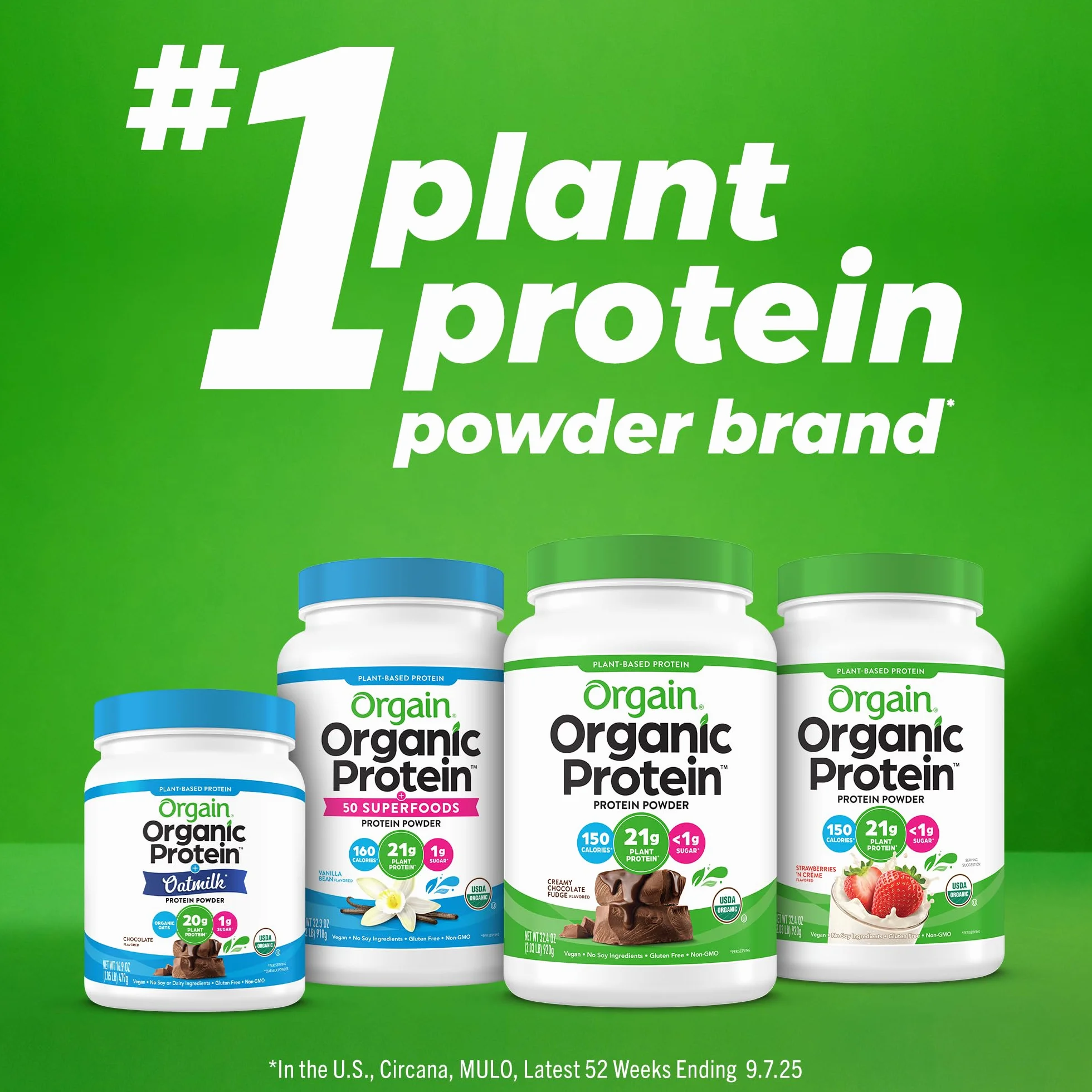 Orgain Organiczny proszek białkowy na bazie roślin, naturalny niesłodzony, 0,7 kg, 1 szt