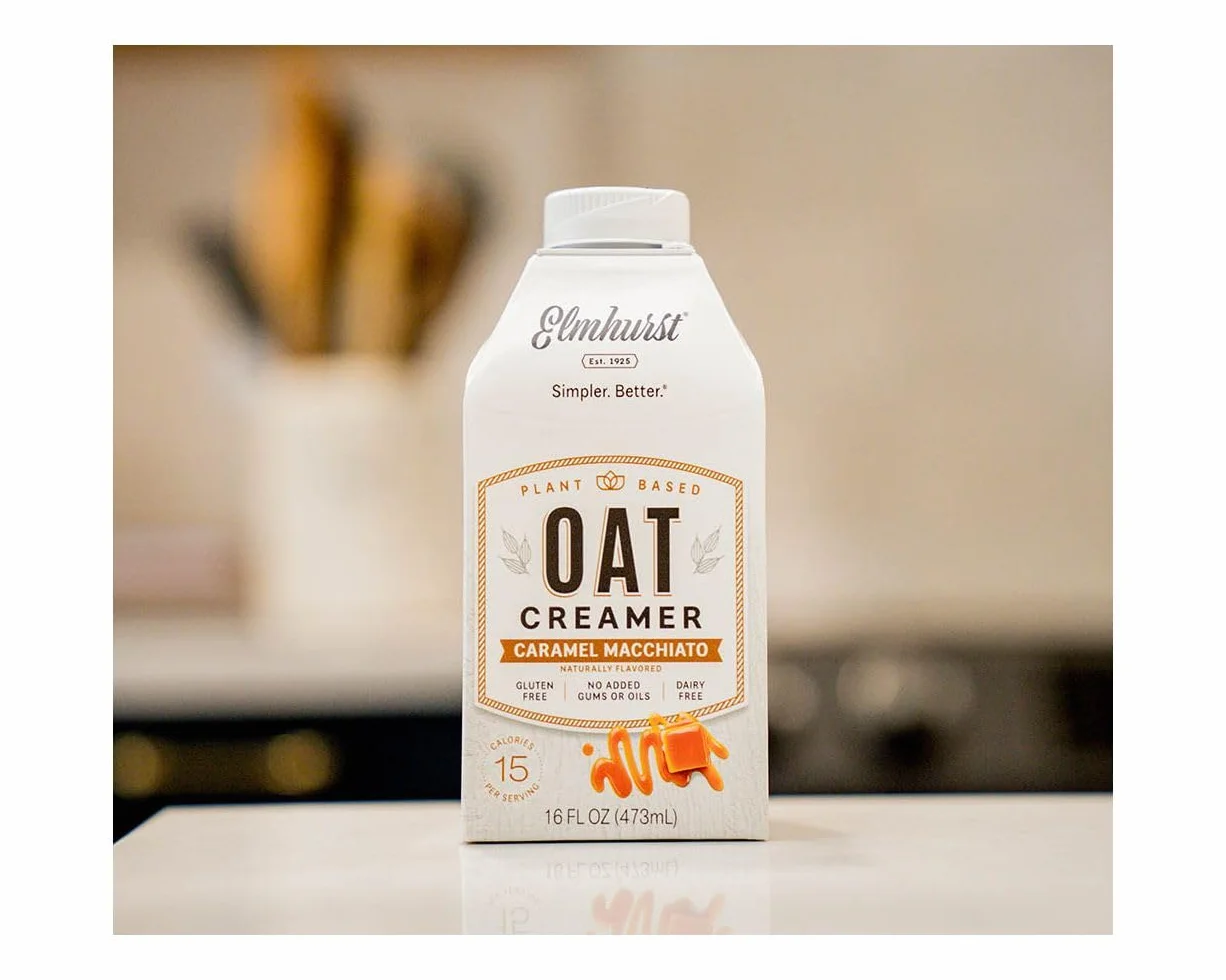 Elmhurst 1925 Caramel Macchiato Oat Creamer – Wegańska śmietanka o smaku karmelu – 473 ml