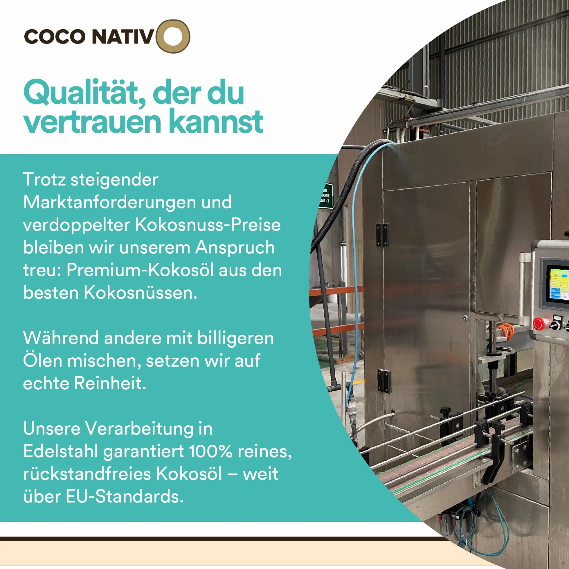 Bio Kokosöl CocoNativo - 1000mL (1L) - Bio Kokosfett, Kokosnussöl, Premium, Nativ, Kaltgepresst, Rohkostqualität, Rein (1000ml) - zum Kochen, Braten und Backen, für Haare und Haut