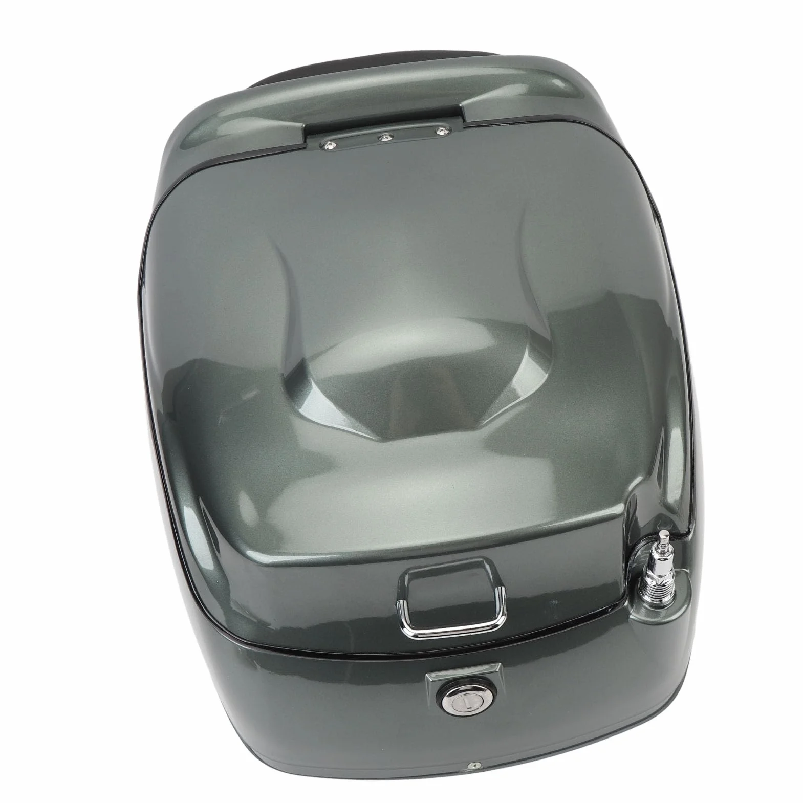 38L Retro Motorcycle Tail Box, Wodoodporne Bagażnik Górny, łatwa Instalacja dla Skuterów Motocyklowych o Silnej Zdolności Adaptacyjnej, Materiału ABS, Blokadzie Kluczy (Ti)