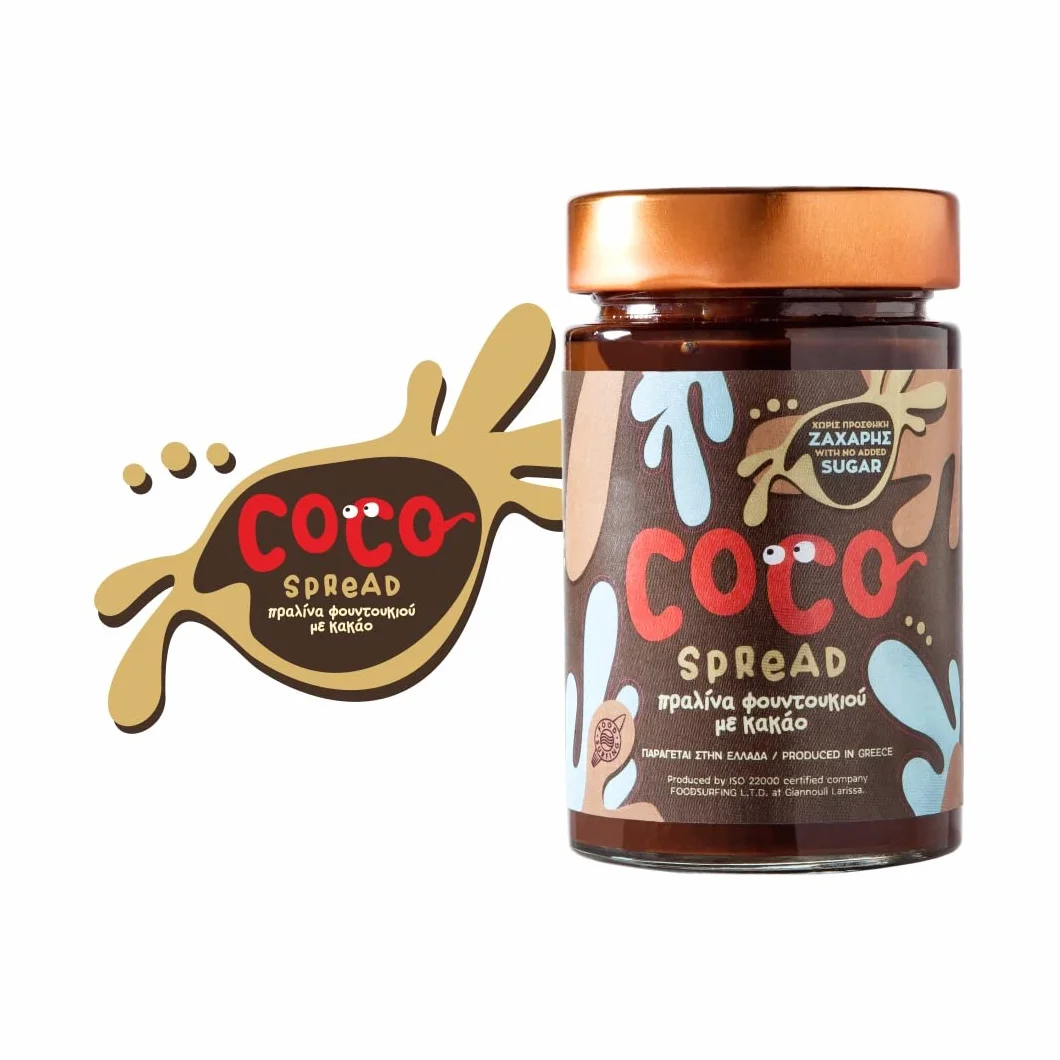 FOOD SURFING Coco Spread pralina z orzechem laskowym z kakao bez dodatku cukru 2 x 230 g