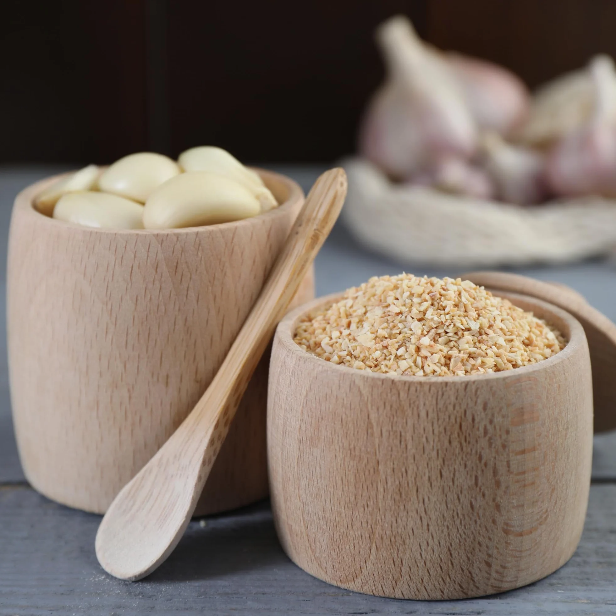 Granulowany czosnek (250 g), granulat czosnku, mielony czosnek, 100% naturalny z delikatnie wysuszonego czosnku, naturalny, bez dodatków, wegański
