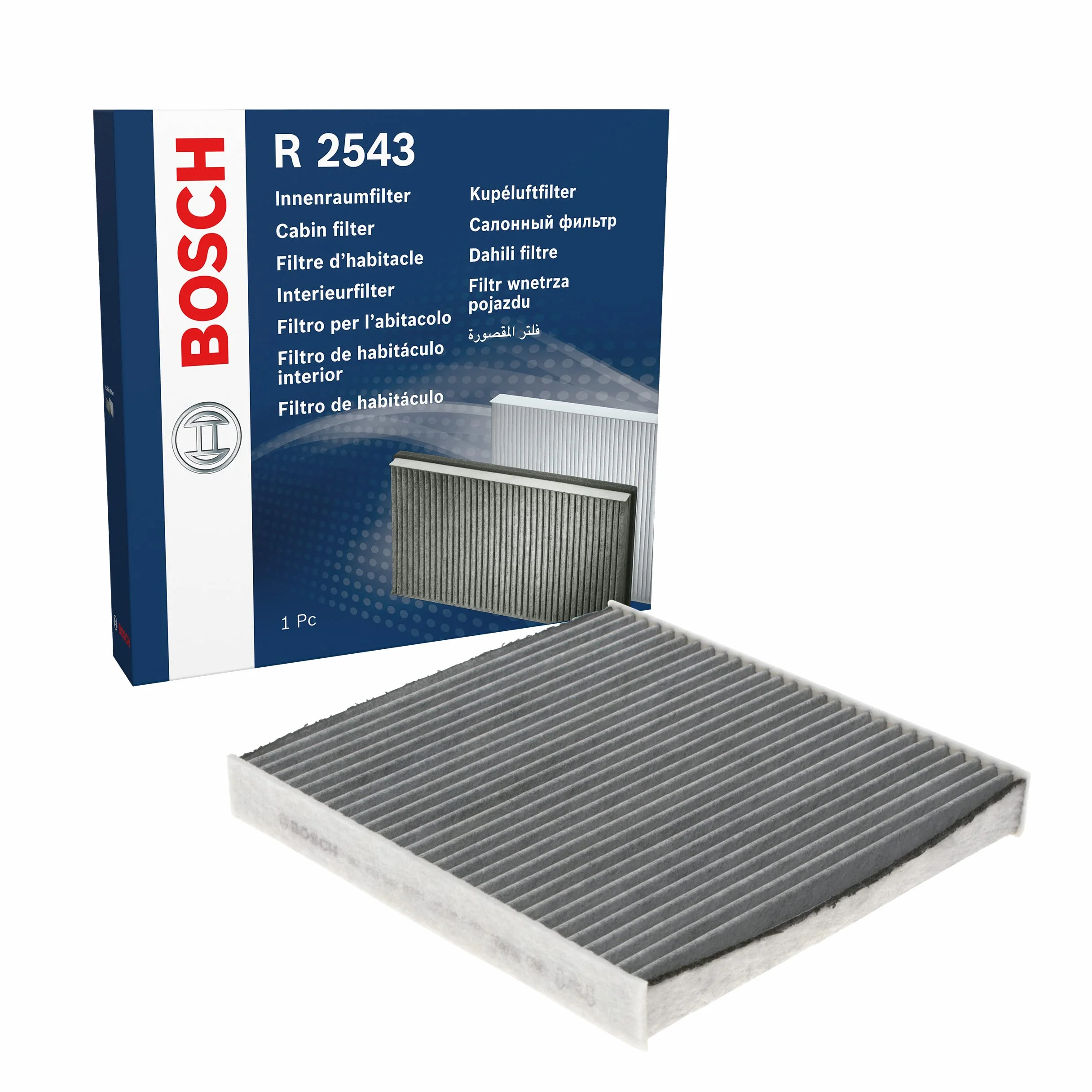 Filtr Kabinowy BOSCH 1 987 432 543 W: 31 mm S: 233 mm D: 254 mm