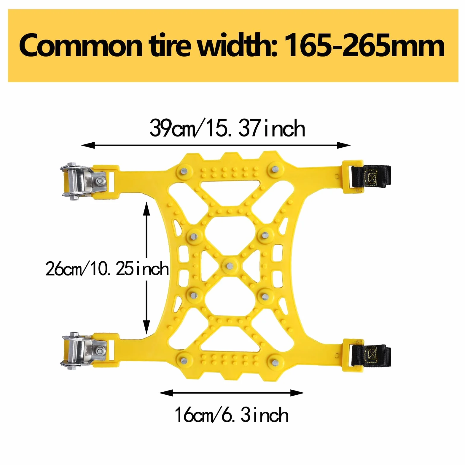 Uniwersalne łańcuchy śniegowe do samochodu, 6 sztuk, antypoślizgowe, awaryjne trakcyjne do opon o szerokości 165-265 mm, łańcuchy dla osobowych i SUV