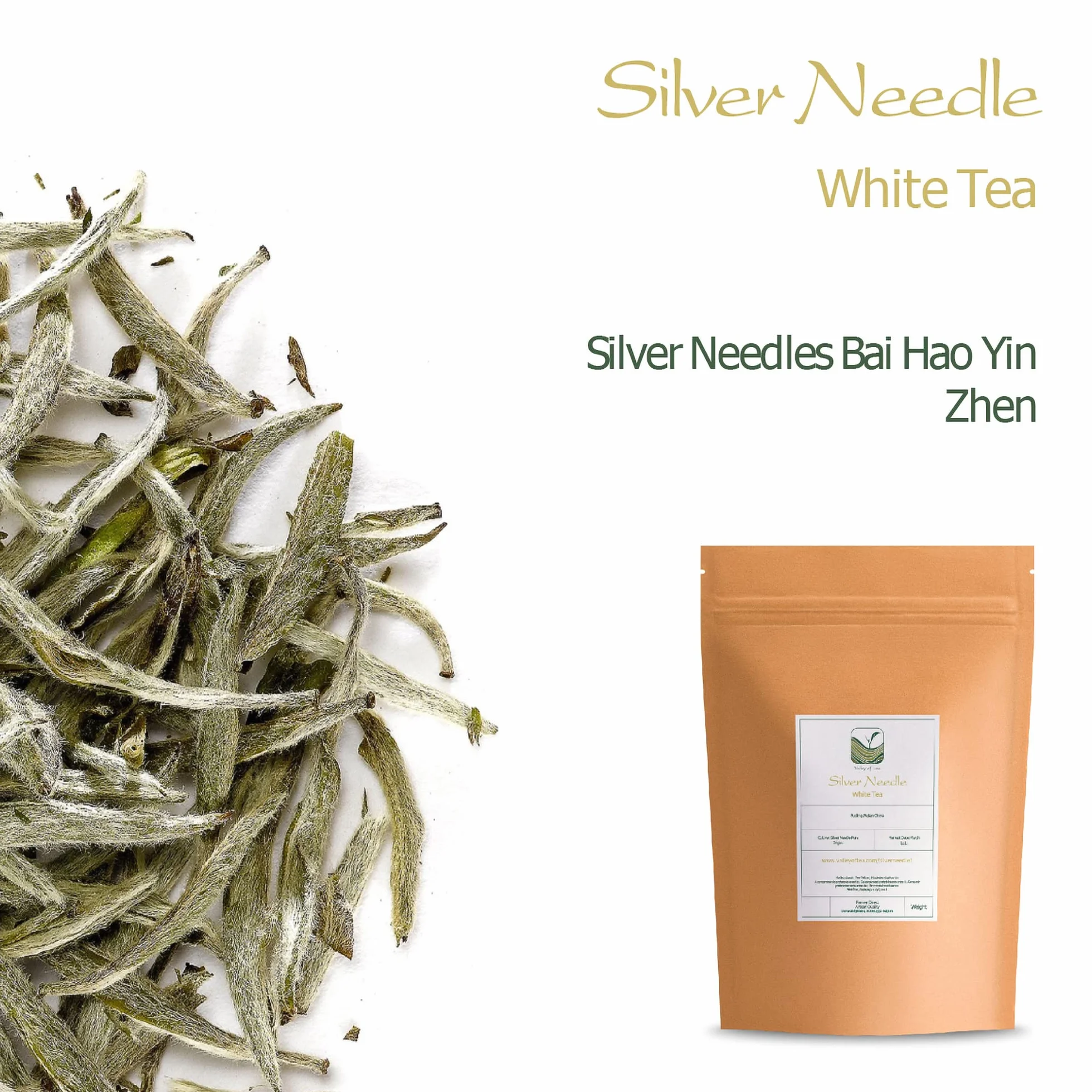 Baihao Yinzhen Silver Needle White Tea 100g Pure Buds