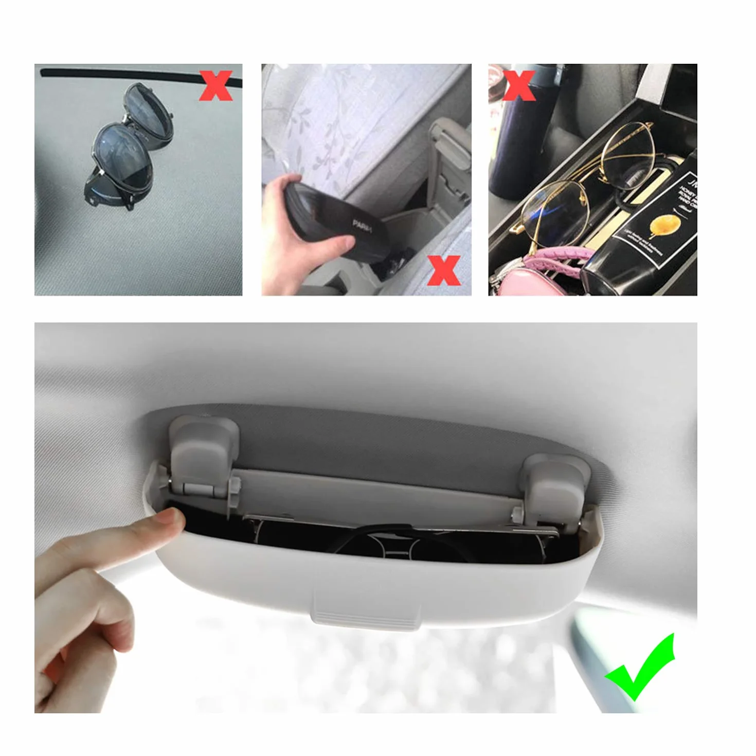 YEE PIN Etui na okulary do samochodu XC90 XC60 V90 S90 CC V60 F2 organizer