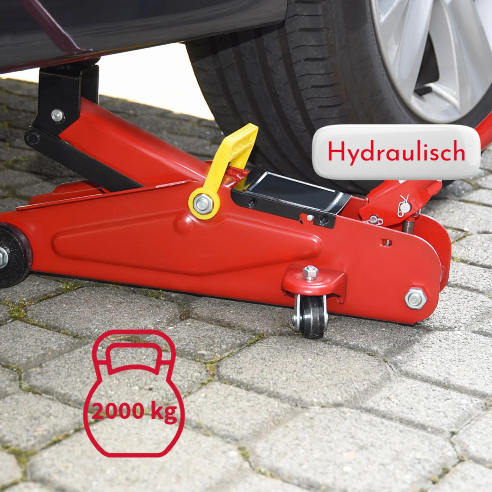Unitec 10008 Lewarek, Czarny/Czerwony, ‎43 x 20 x 14,5 cm; 9,42 kg, Do 2 t
