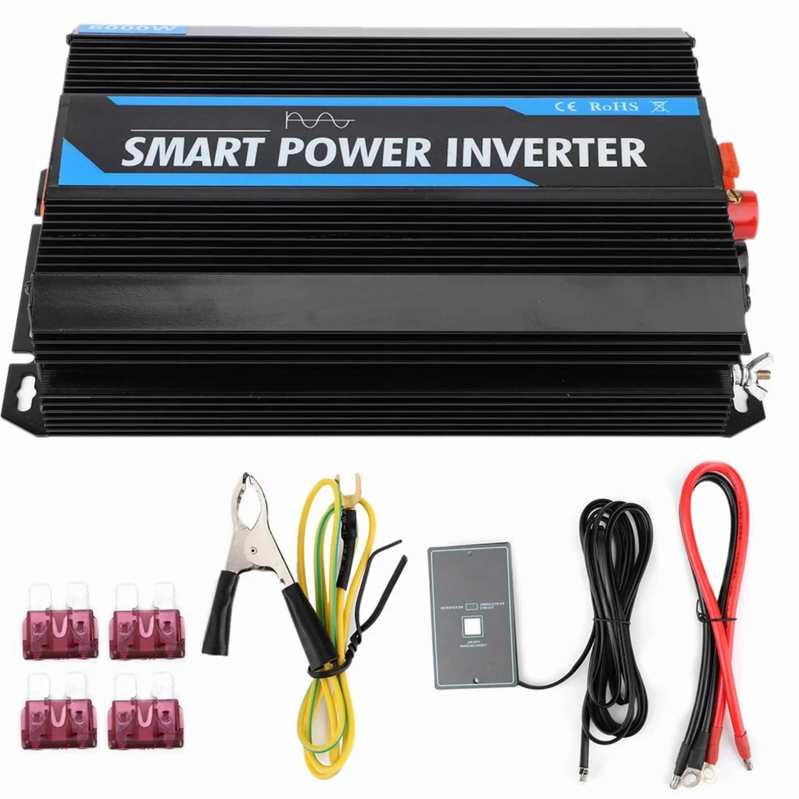 Przetwornica napięcia samochodowego, 5000 W, 12 V do 220 V, czysta fala sinusoidalna, transformator, akcesorium samochodowe, do podróży/biwakowania/zasilania