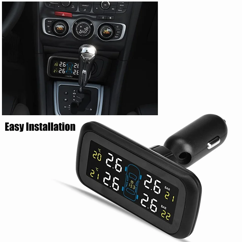 TPMS system monitorowania ciśnienia w oponach z 4 czujnikami wewnętrznymi i monitorem LCD