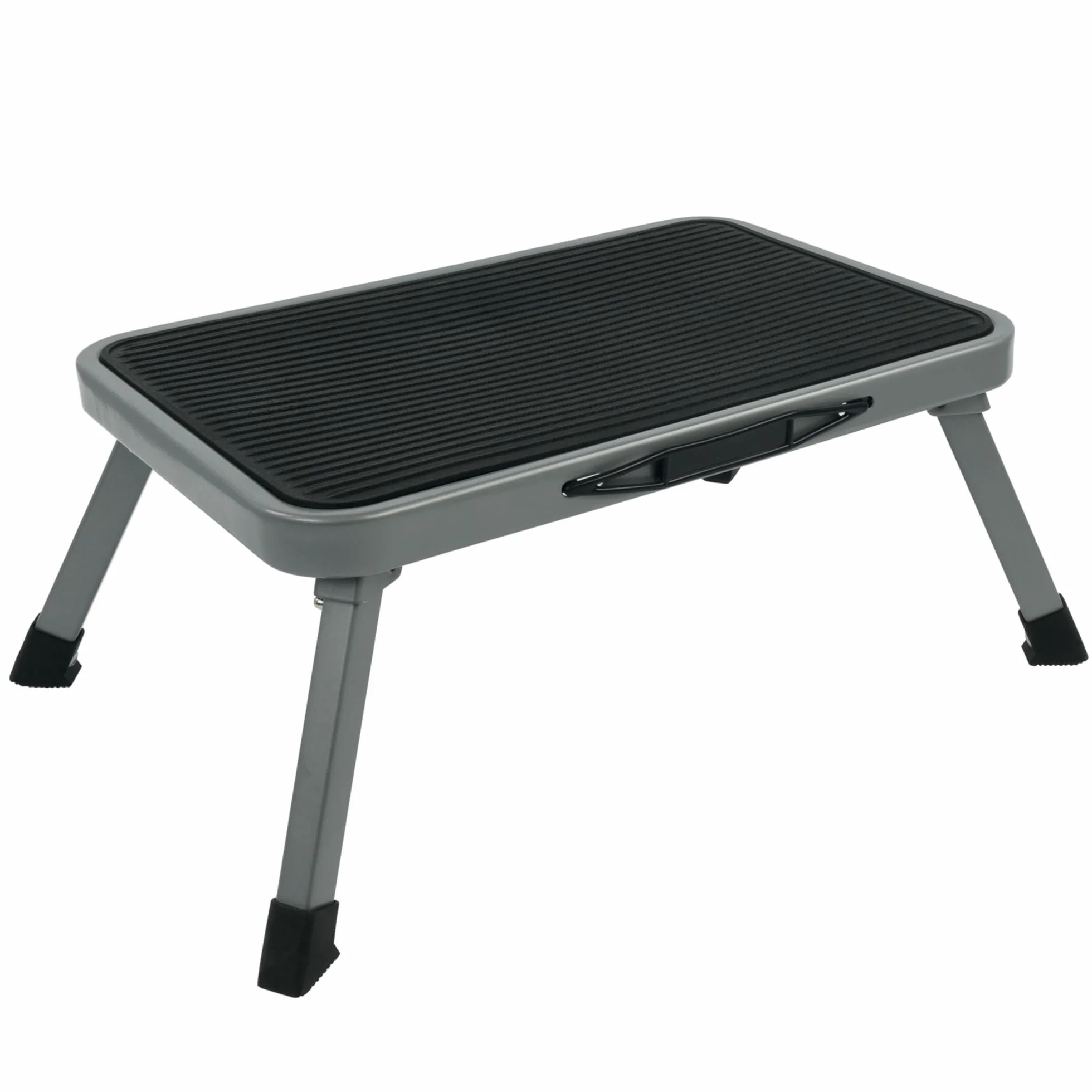 Cartrend 10167 jednostopniowy składany podnóżek do przyczepy kempingowej, autobusu, przyczepy kempingowej, do 150 kg, 47 x 26 cm, wysokość: 17 cm, czarny