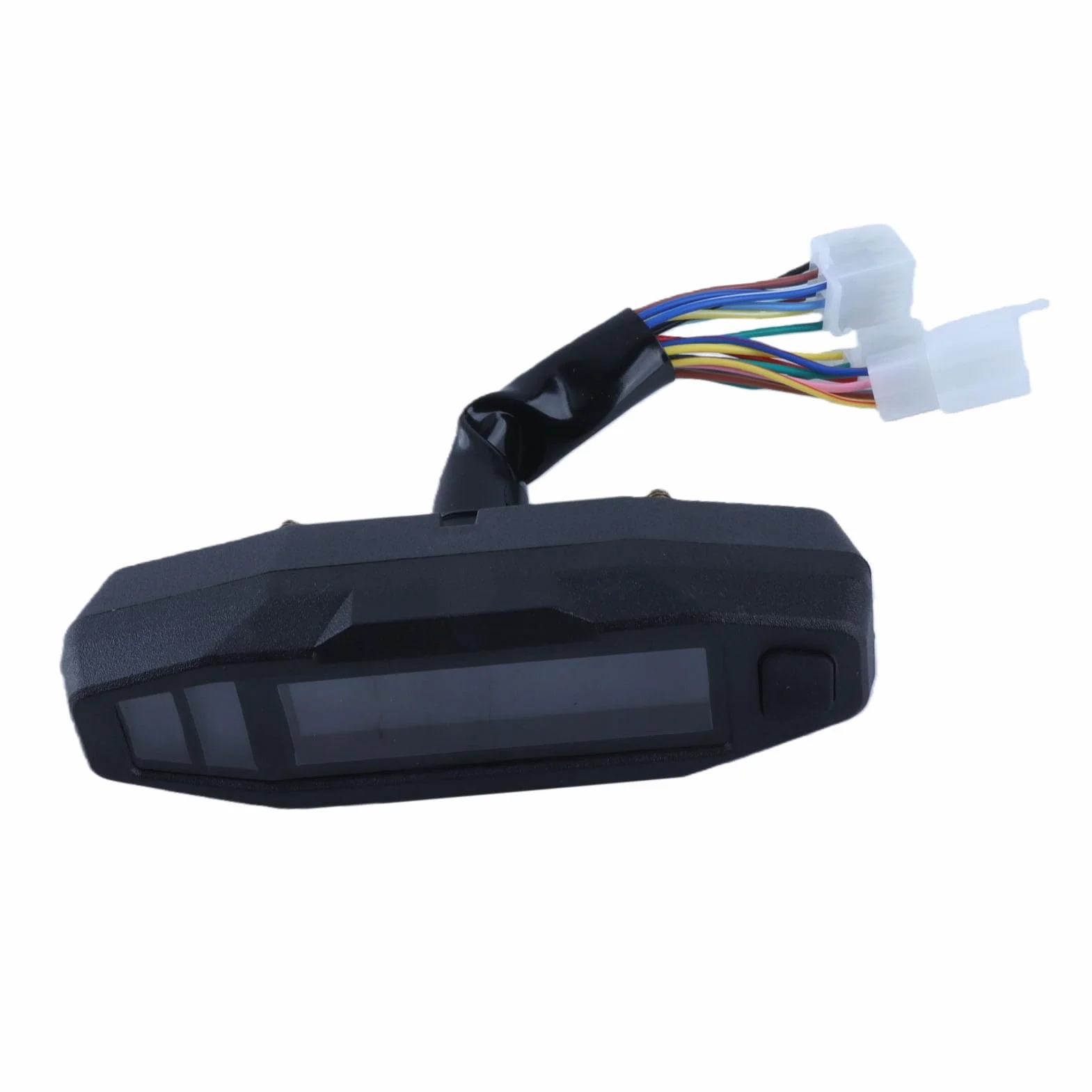 Prędkościomierz motocyklowy, 0-199KM/H 12V wyświetlacz LCD cyfrowy prędkościomierz drogomierz wskaźnik paliwa z podświetleniem, przełączanie kilometrów i mil, wskaźnik cyfrowy