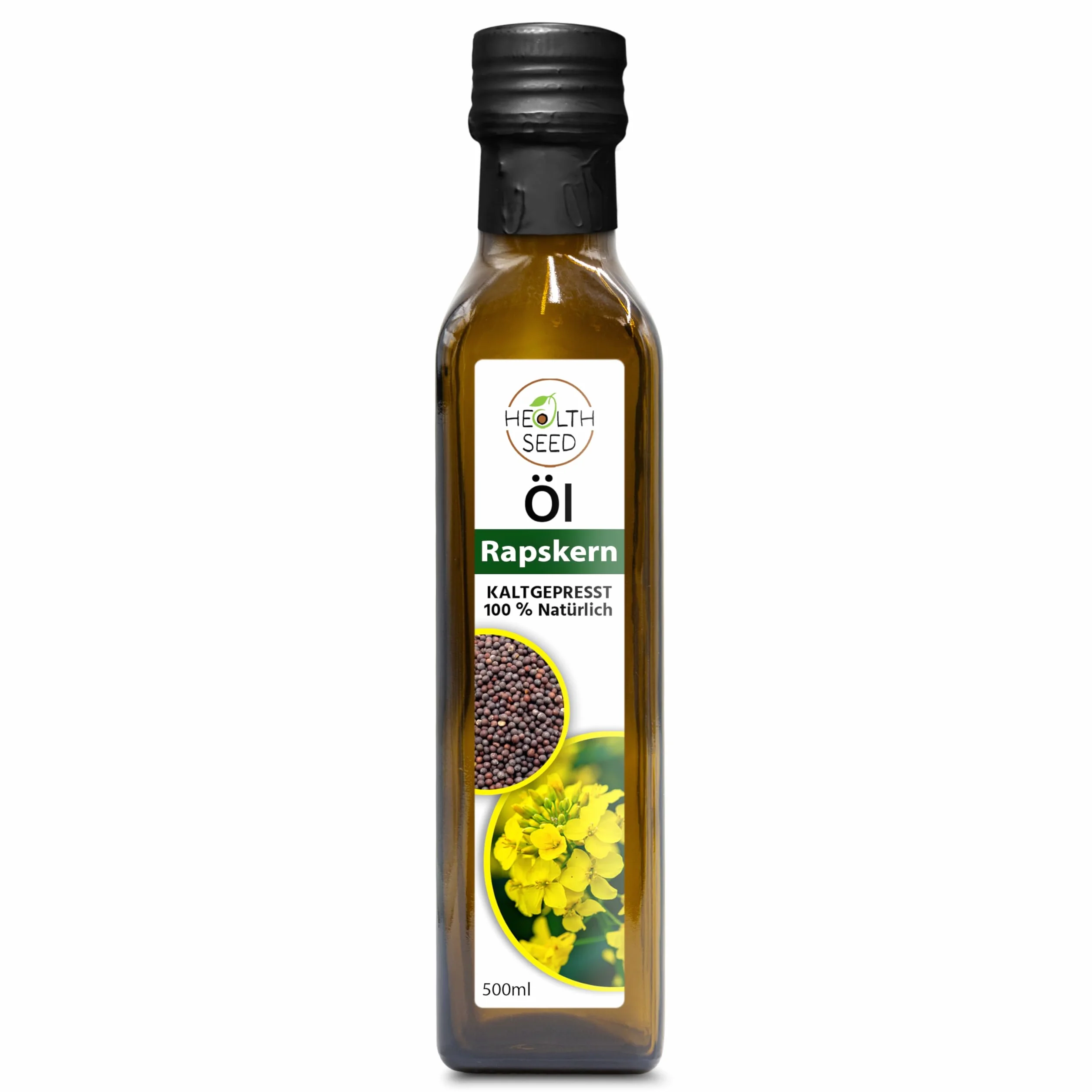 Niefiltrowany olej rzepakowy Health Seed 500 ml tłoczony na zimno