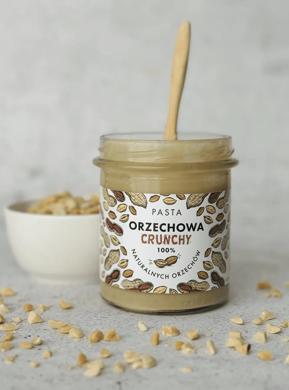 Masło orzechowe Crunchy 100% orzeszków ziemnych bez dodatku cukru i oleju palmowego zestaw 2x300 g