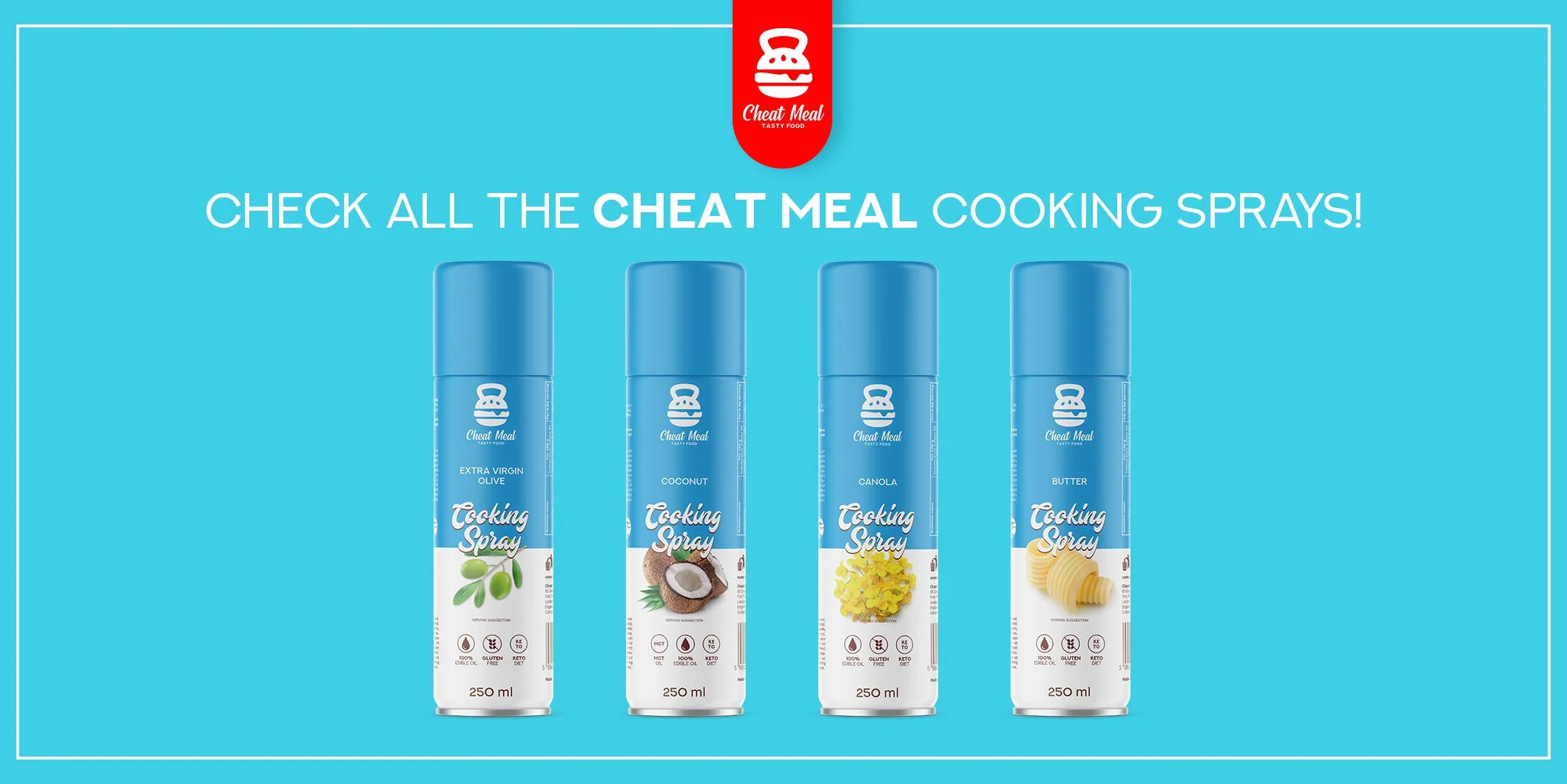 Cheat Meal Cooking Spray 1 x 250ml – Olej w Spreju - Bez Glutenu - Odpowiedni do Diety Keto - Olej Dietetyczny w Sprayu - 143 porcje - 100% Olej Jadalny (Canola Oil)