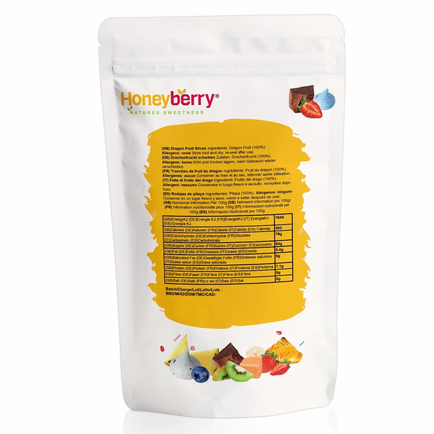 Liofilizowany Smoczy Owoc w Plastrach 100g - Suszona Pitaya Naturalna - Owoce Tropikalne do Dekoracji Ciast