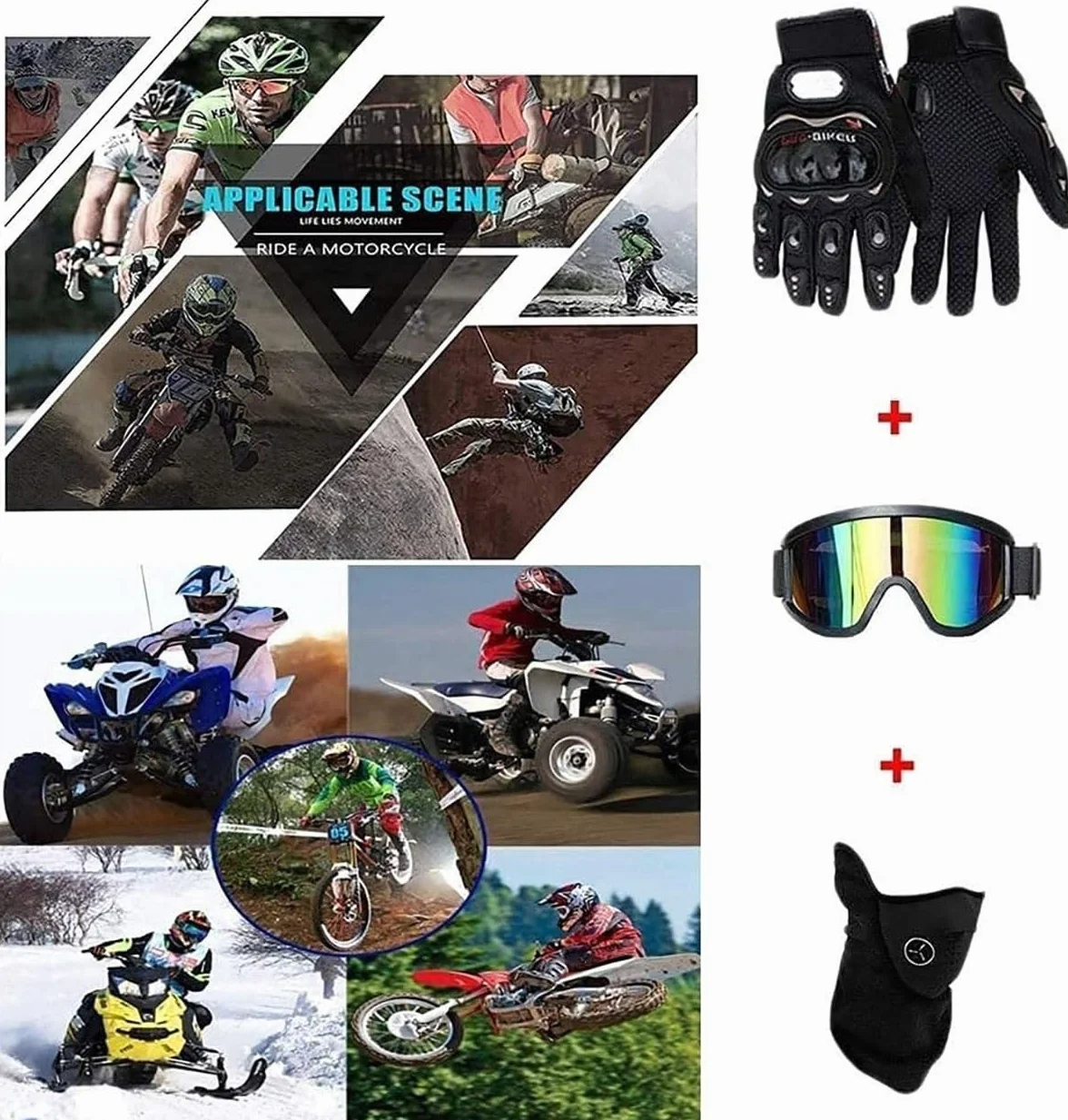 Kask motocrossowy, młodzieżowy kask na całą twarz, terenowy kask motocyklowy z goglami, maską, rękawiczkami, Downhill Enduro, ATV, MTB, BMX, Quad, Dirtbike, Cross