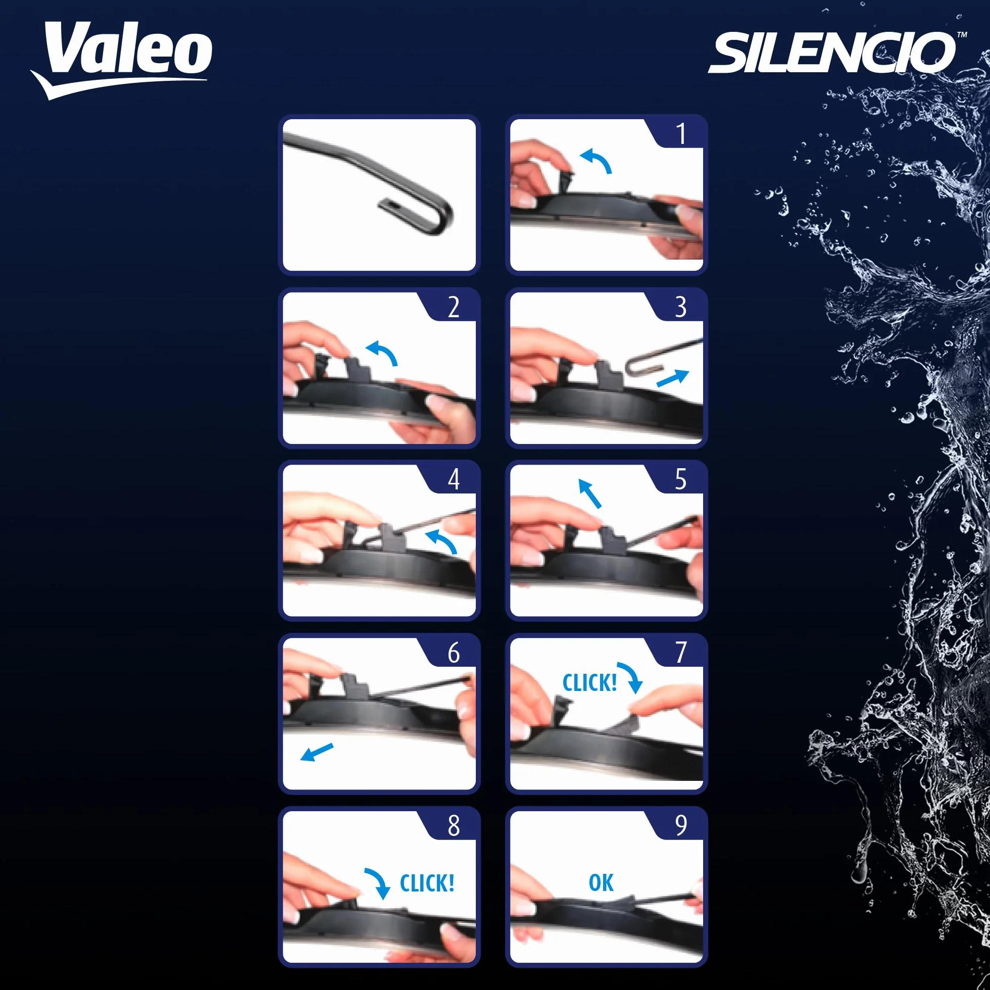 VALEO Silencio Wycieraczki - VH134 - Hybrydowe Pióro Wycieraczki Klasy Premium na Caly Sezon 650mm - Przód - Jedna Sztuka - 574734