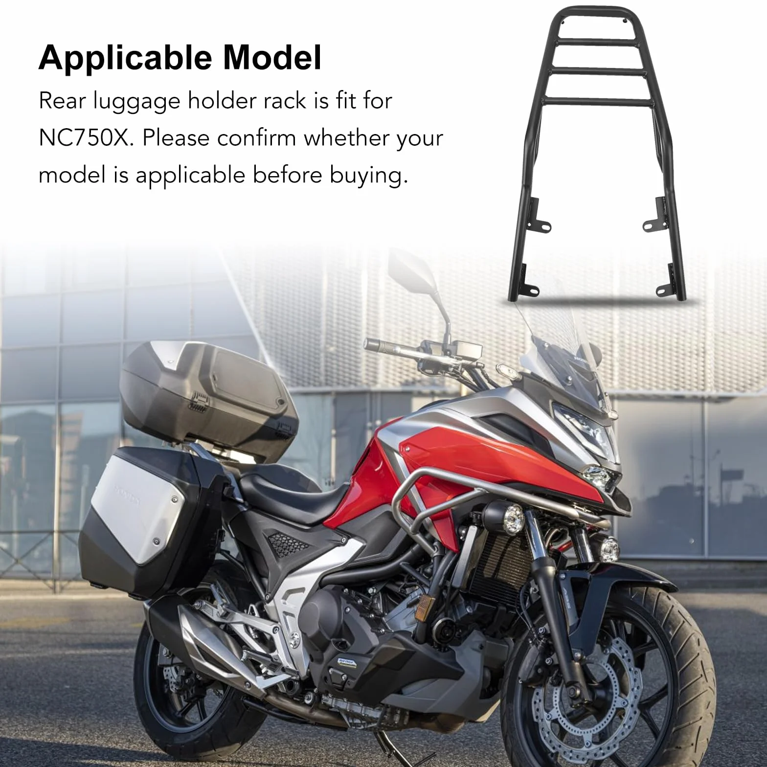 Tylny Bagażnik Motocyklowy do NC750X 2021-2023, Odporna na rdzę