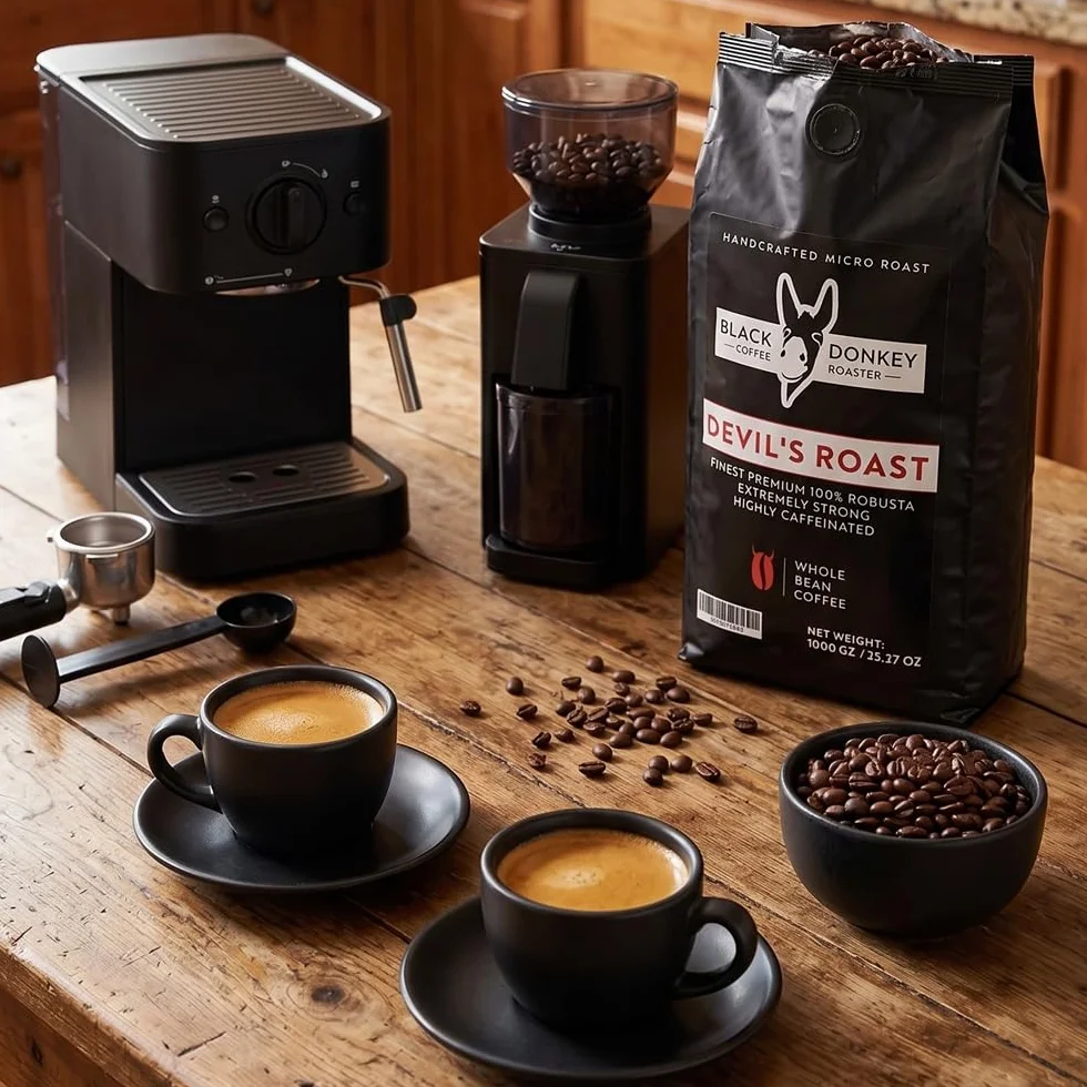 Devil's Roast Ziarna Kawy 1kg Mieszanka Robusty Black Donkey