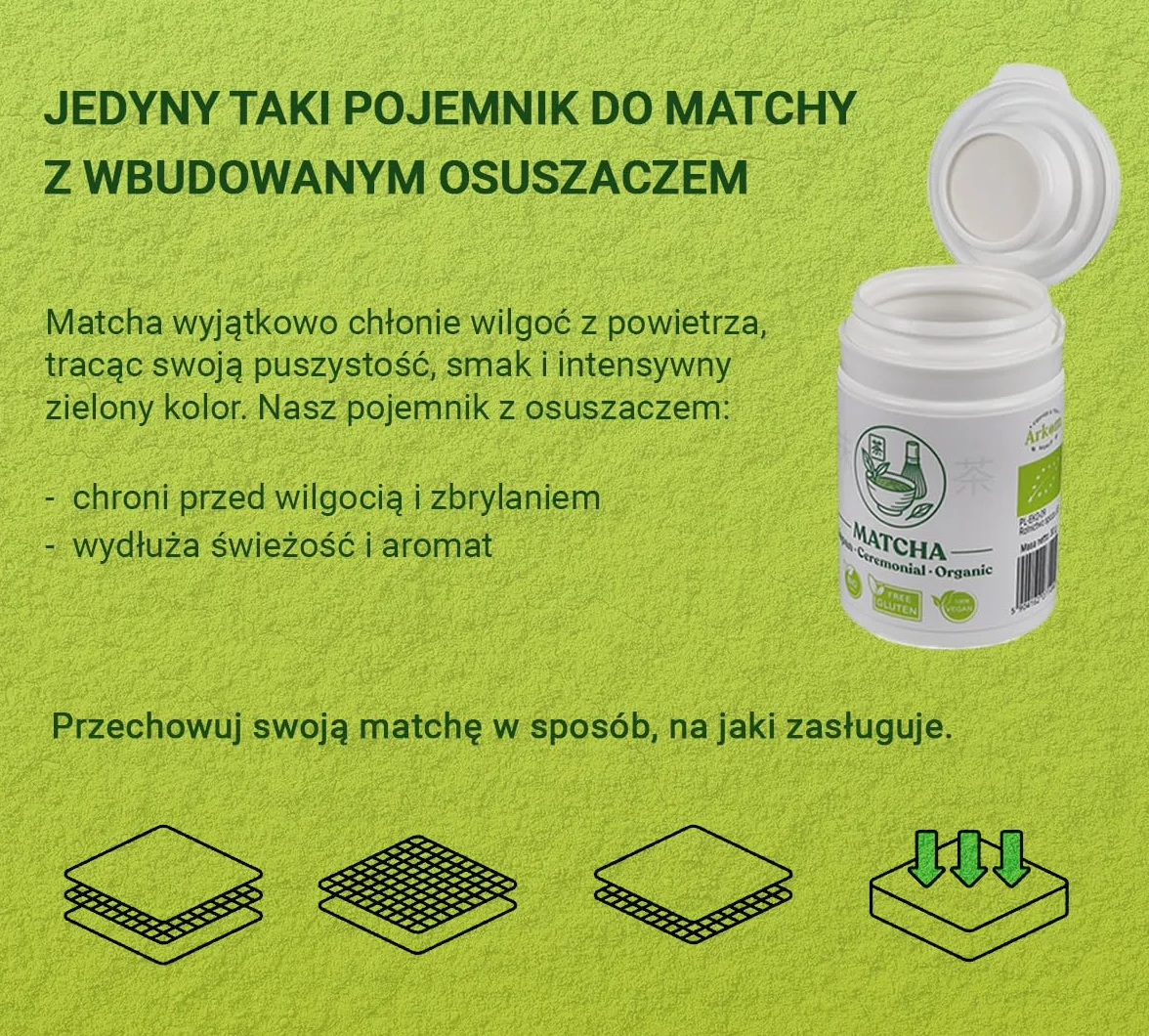 ARKOM Herbata Zielona MATCHA w Proszku 30g BIO Premium Ceremonialna Japońska Organiczna