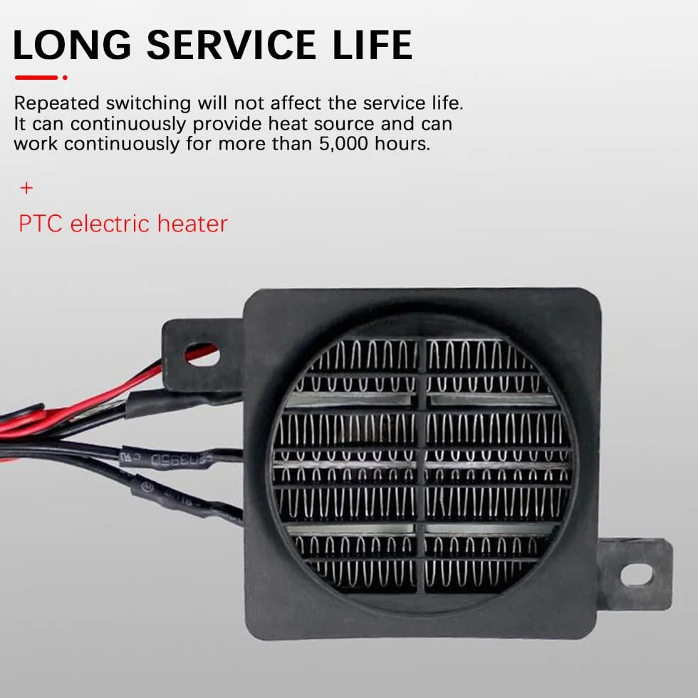 Grzejnik wentylatorowy, element grzewczy 12 V, elektryczny grzejnik PTC, energooszczędny samochodowy wentylator grzewczy o stałej temperaturze powietrza, do kampera, pokoju (100 W)