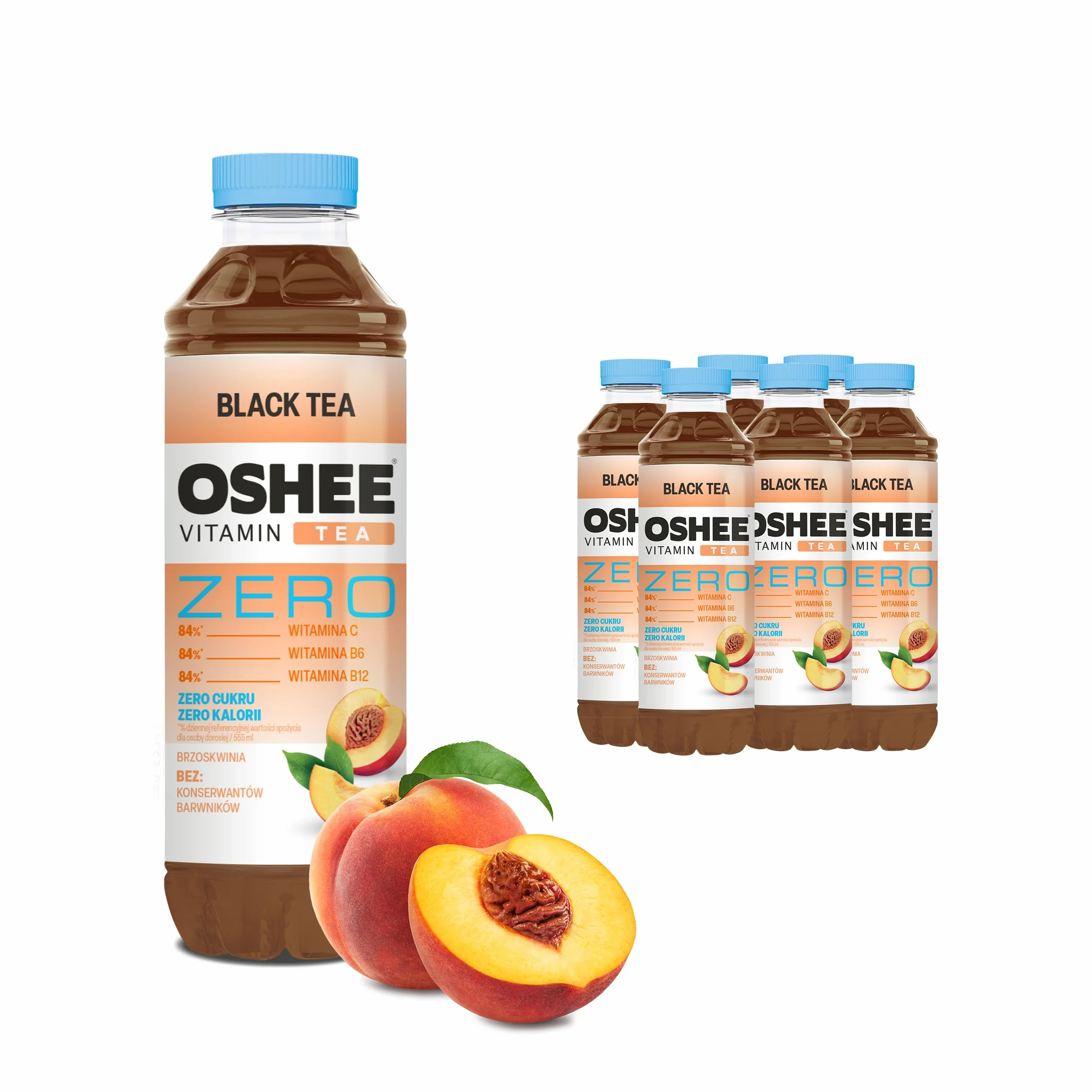 OSHEE Vitamin Tea Zero Brzoskwinia 555 ml
