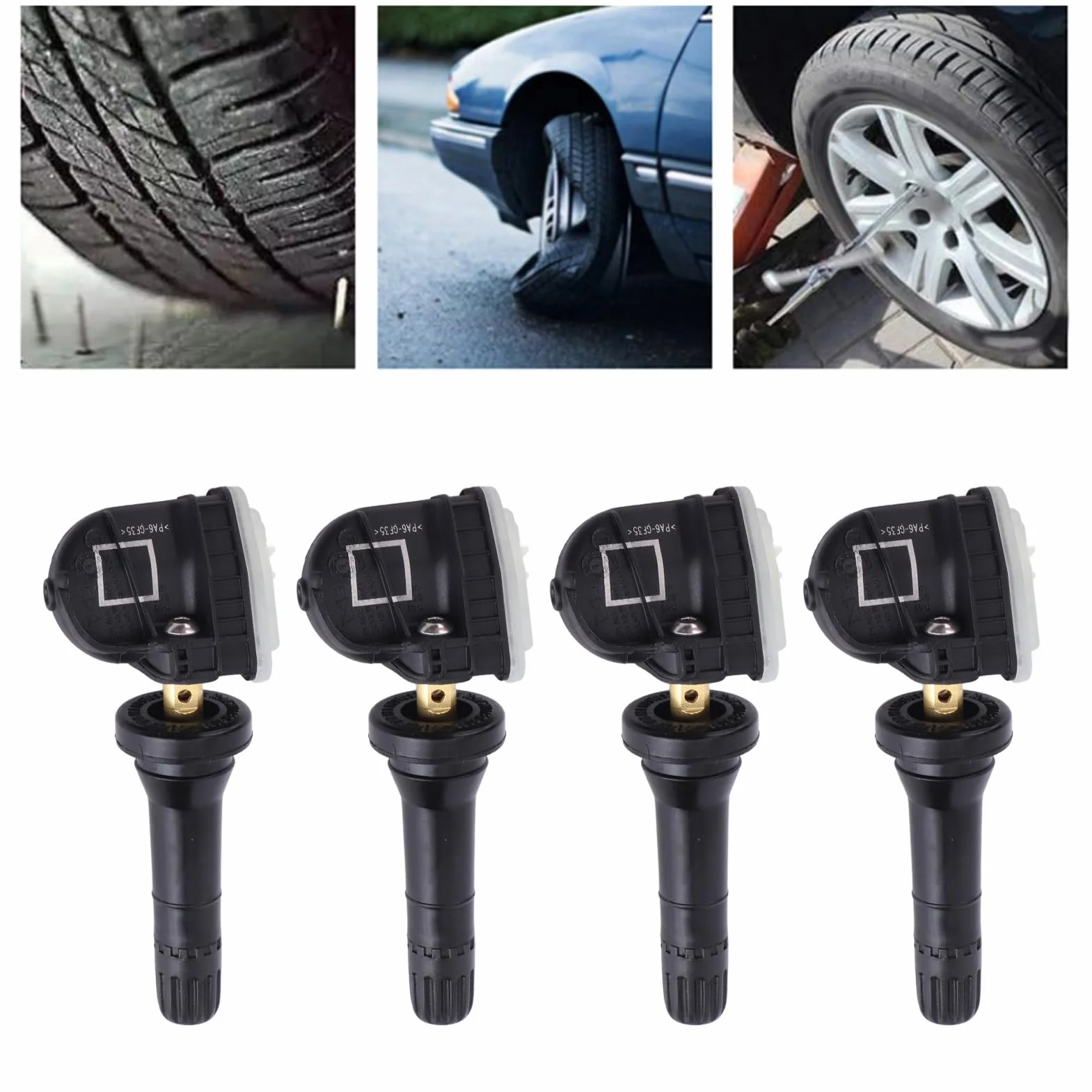 Czujnik Ciśnienia w Oponach 4 szt. Gumowy TPMS dla Ecosport/Fiesta/Focus