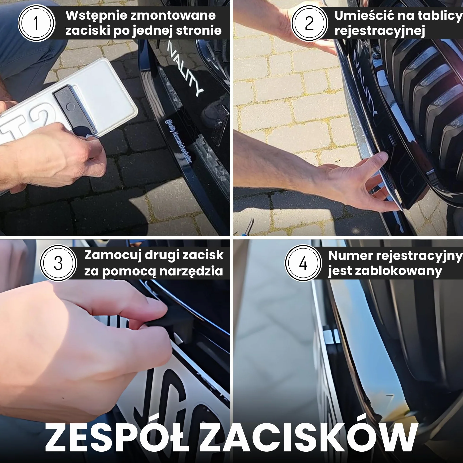 Ivality Bezramkowy Magnetyczny Uchwyt Tablicy Rejestracyjnej dla 2 Tablicy, Niewidoczny Uchwyt do Samochodu, Uchwyt Tablicy Wymiennej Austria, Zatwierdzony do Użytku Drogowego, TÜV 350 km/h
