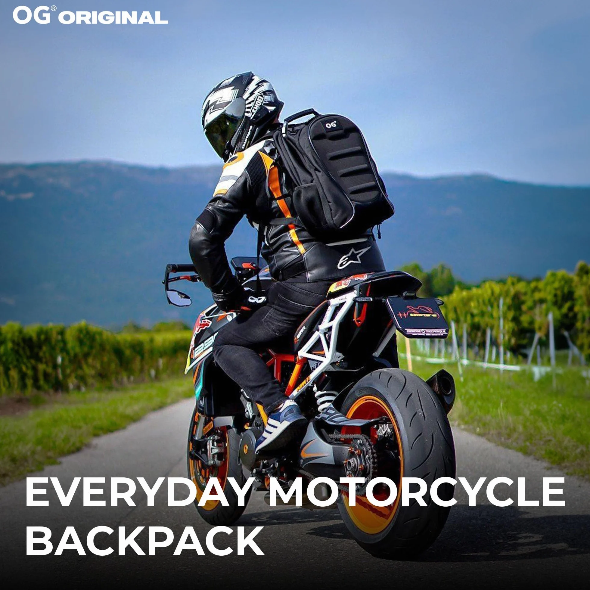 OG Original CityRunner Plecak motocyklowy, wodoodporny, rozszerzalny 30-35L, torba na kask, pasek na kask, du?a pojemno??, przeno?ny, odblaskowy, USB